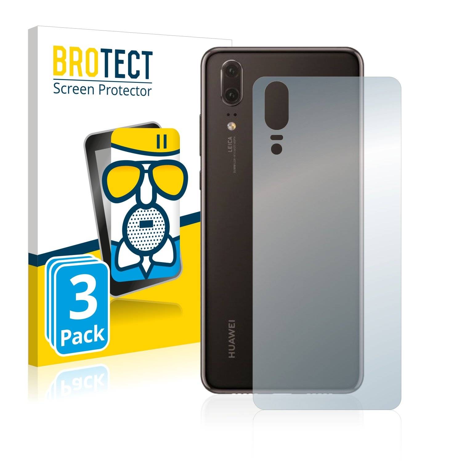 3 BROTECT AirGlass Matt Panzerglasfoli fü Huawe P2 (Rückseite)