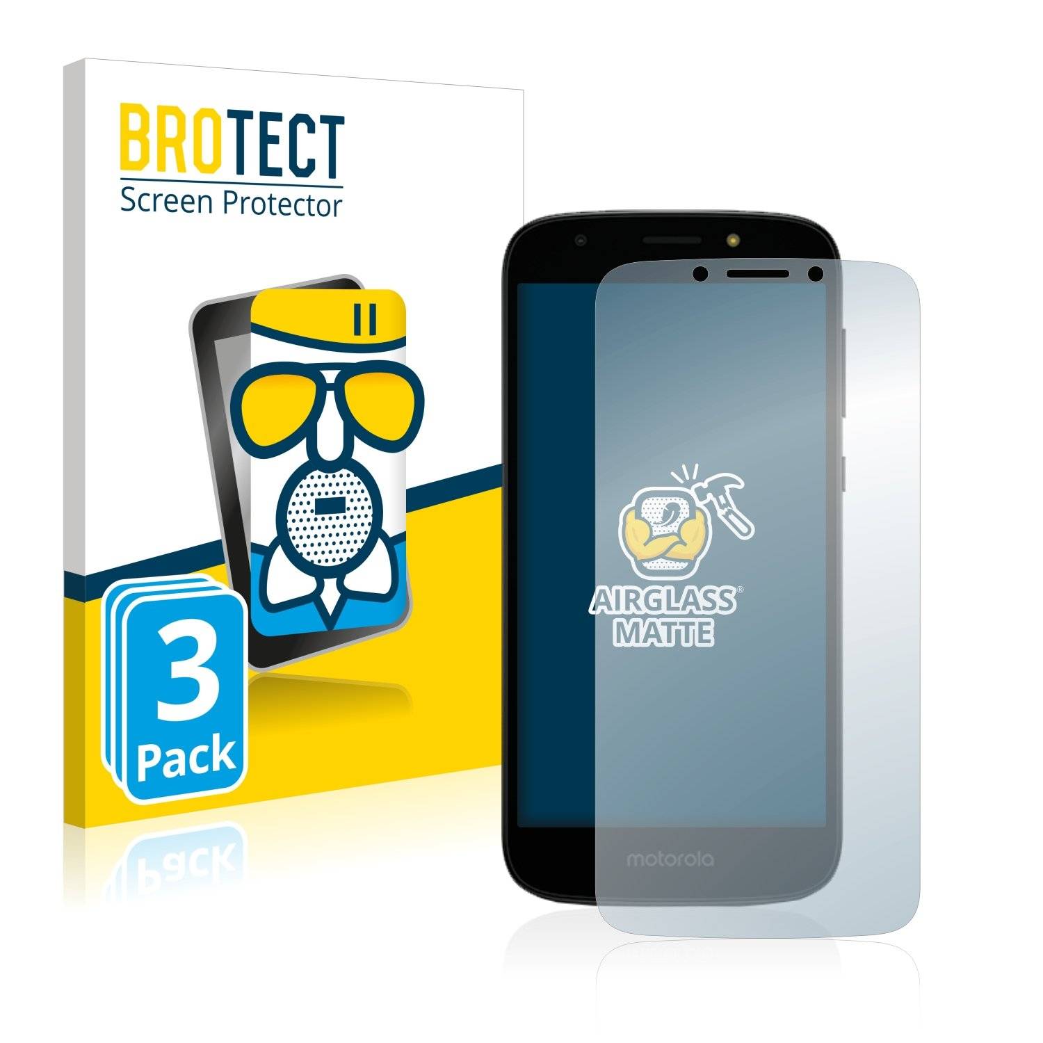 3 BROTECT AirGlass Matt Panzerglasfoli fü Motorol Mot E Play