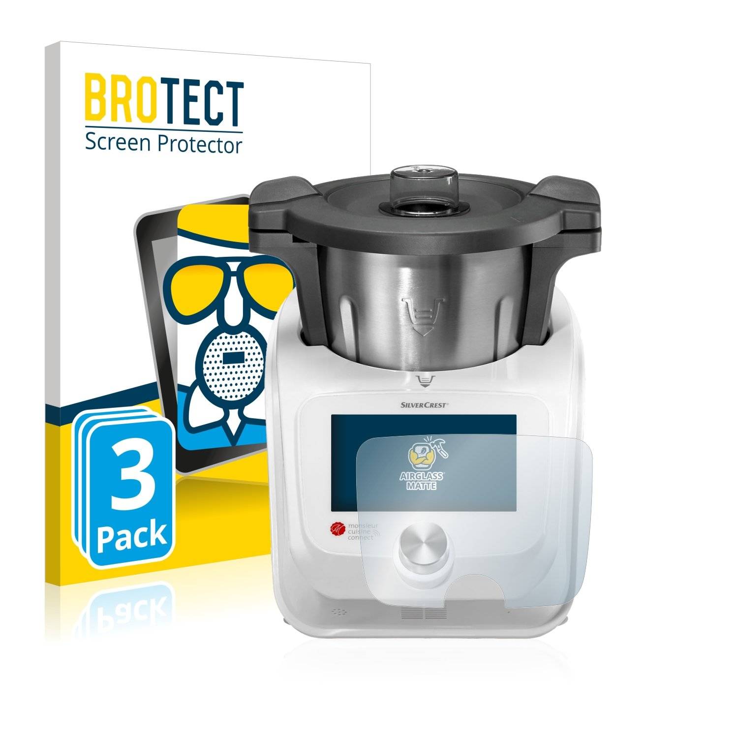 3 BROTECT AirGlass Matt Panzerglasfoli fü Silvercres Monsieu Cuisin Connect