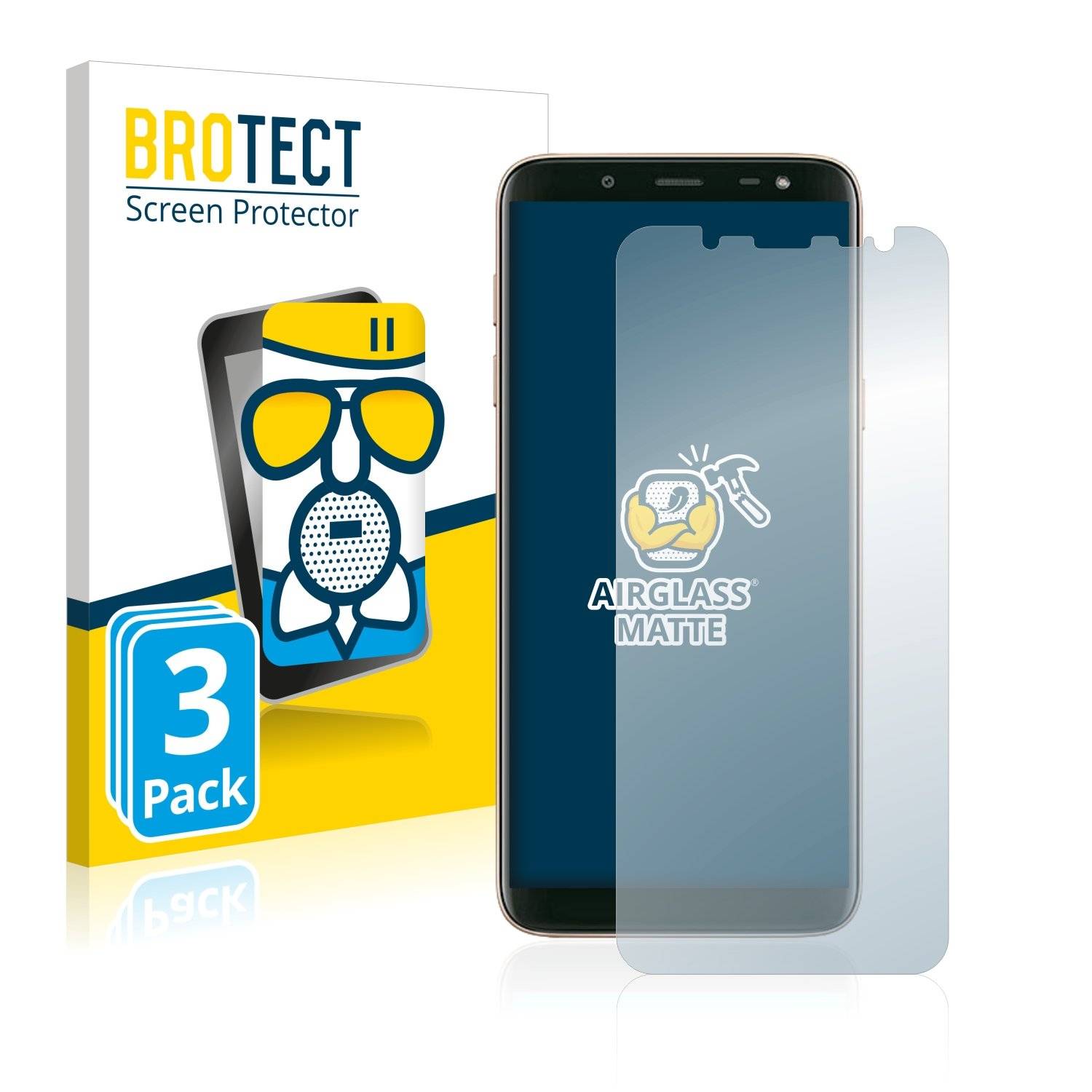 3 BROTECT AirGlass Matt Panzerglasfoli fü Samsun Galax J 2018