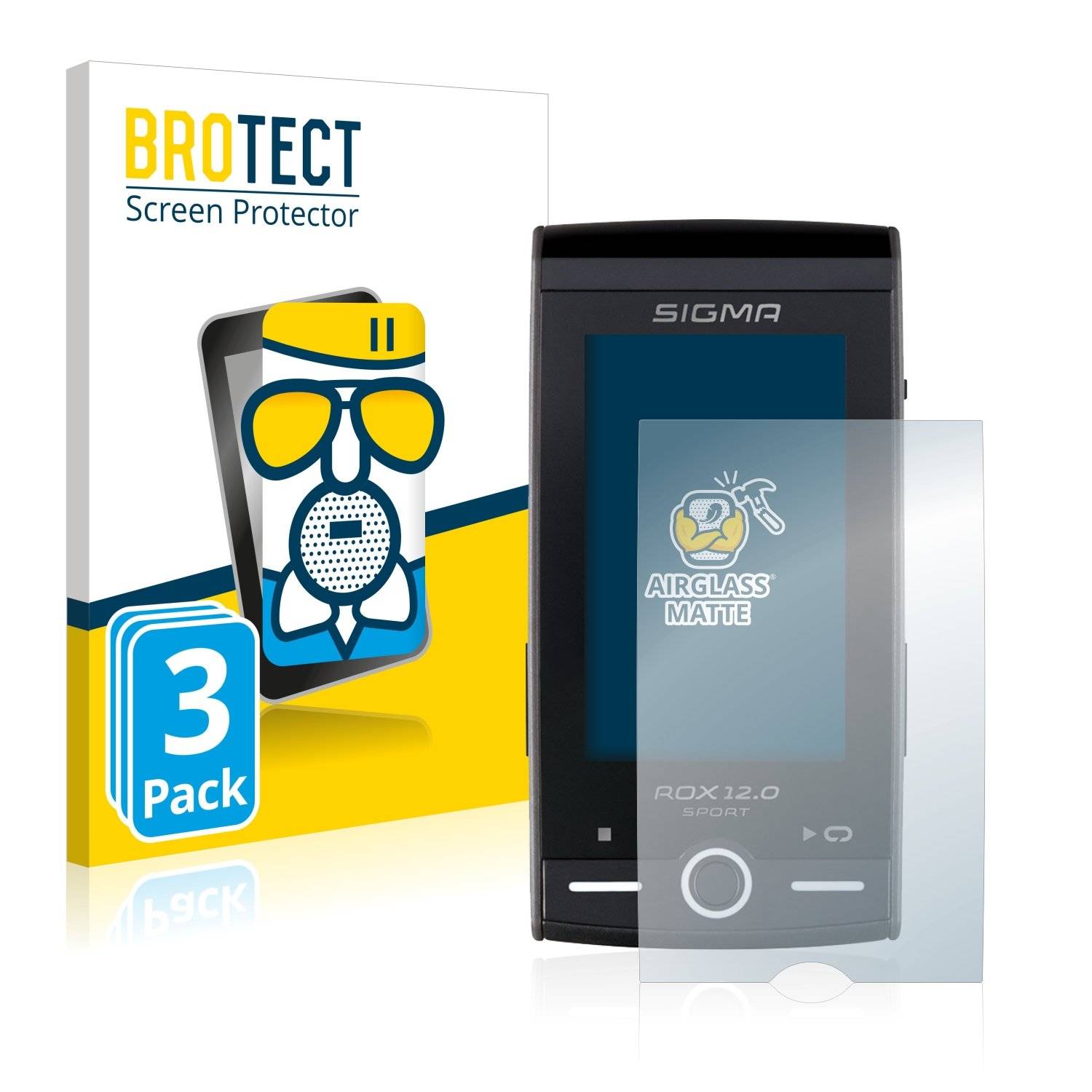 3 BROTECT AirGlass Matt Panzerglasfoli fü Sigm RO 12. Sport
