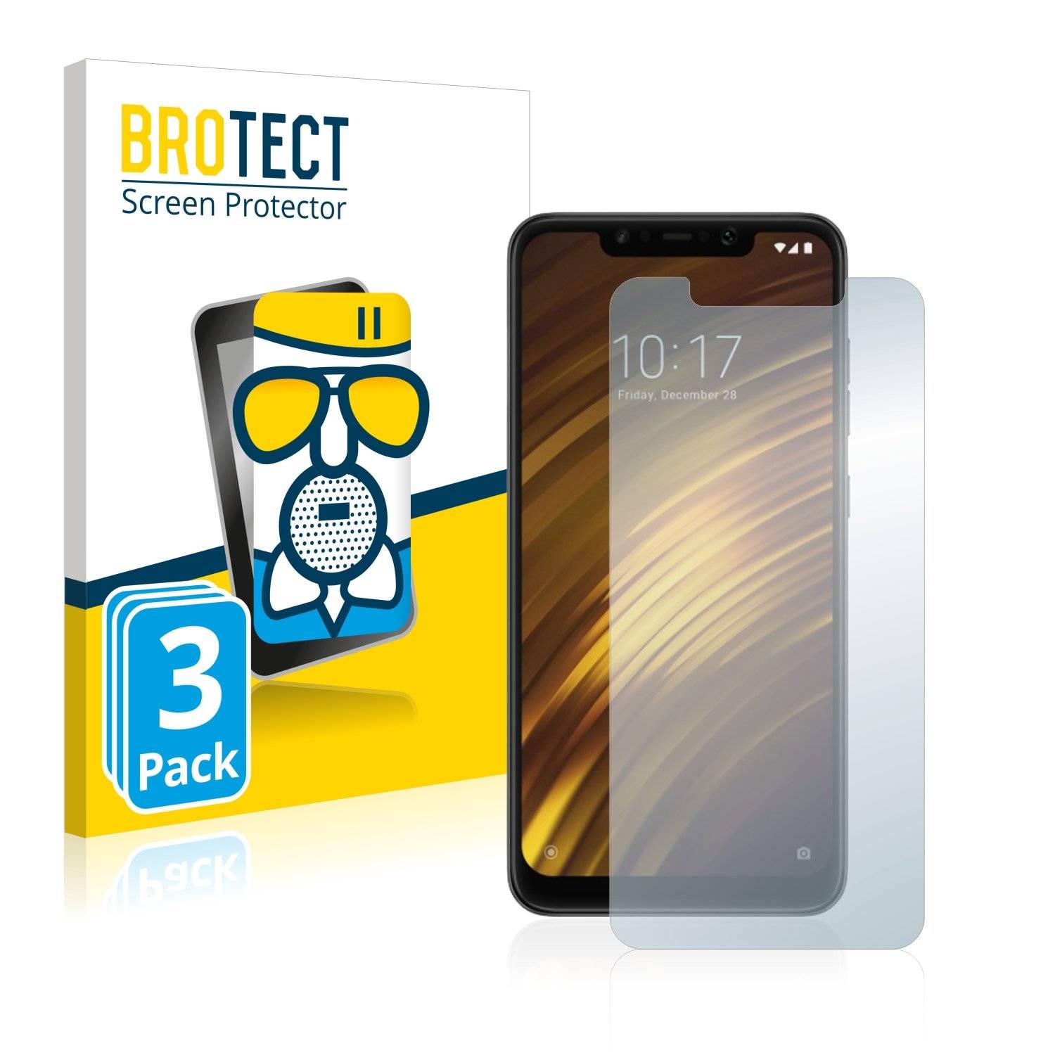 3 BROTECT AirGlass Matt Panzerglasfoli fü Xiaom Pocophon F1