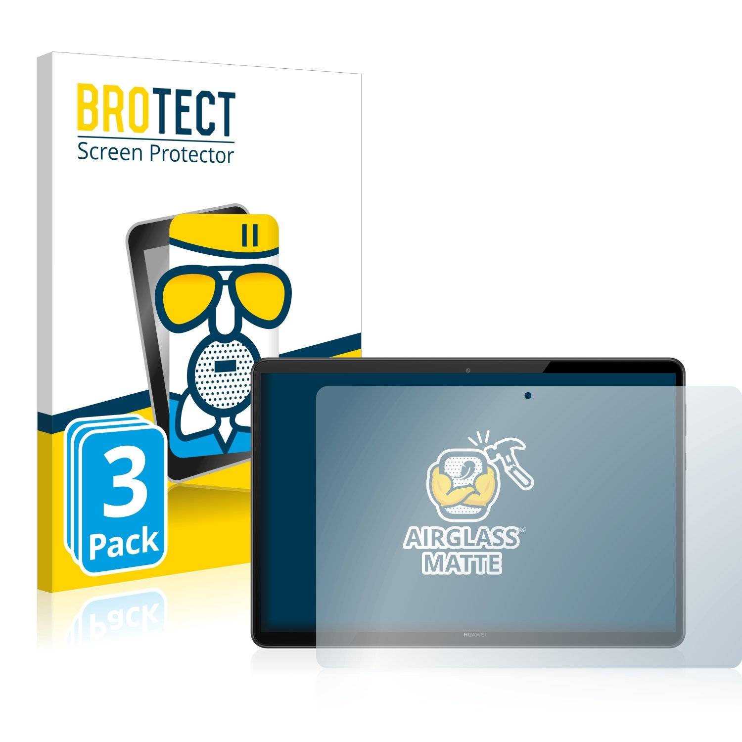 3 BROTECT AirGlass Matt Panzerglasfoli fü Huawe MediaPa T 10