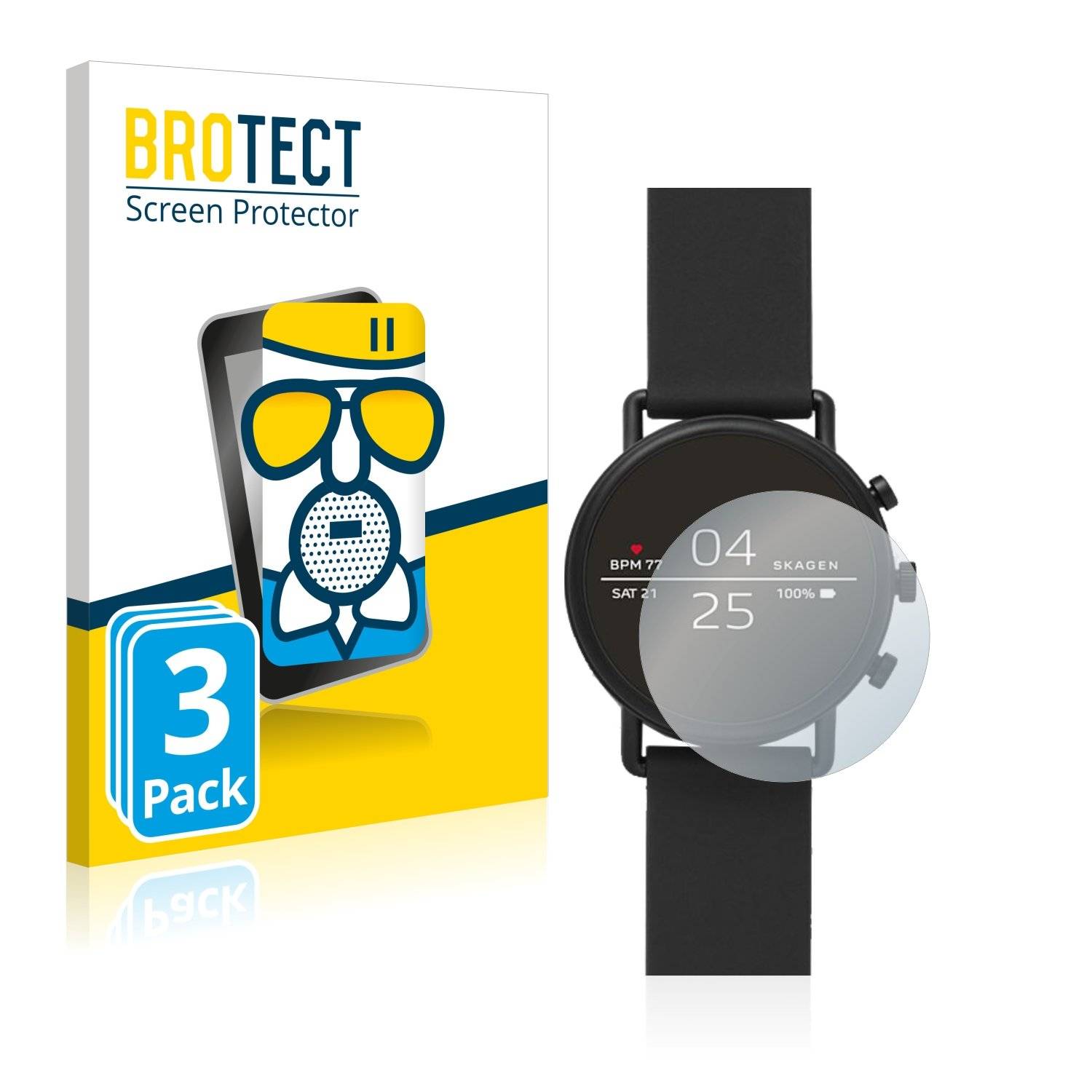3 BROTECT AirGlass Matt Panzerglasfoli fü Skage Smartwatc Falste  (4 mm)