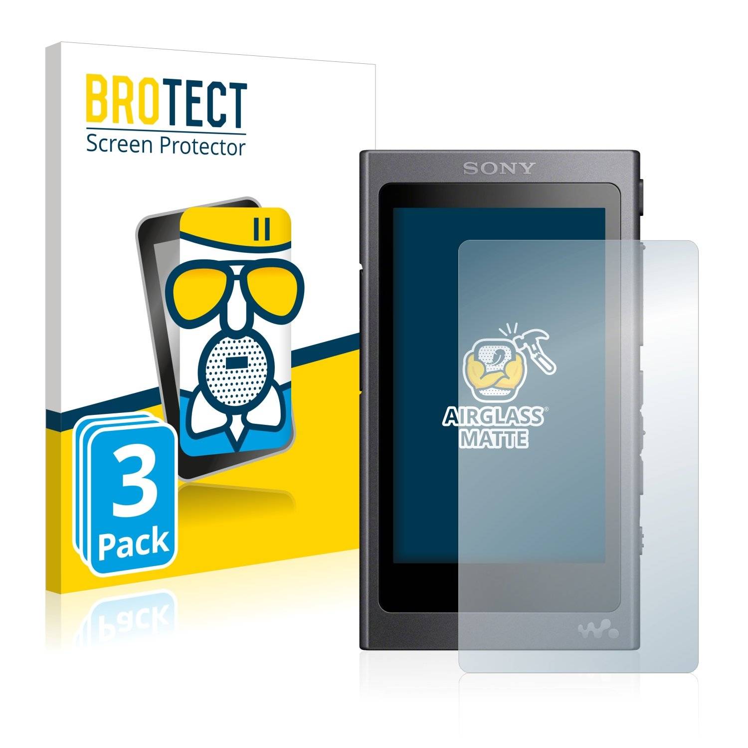 3 BROTECT AirGlass Matt Panzerglasfoli fü Son Walkma A40