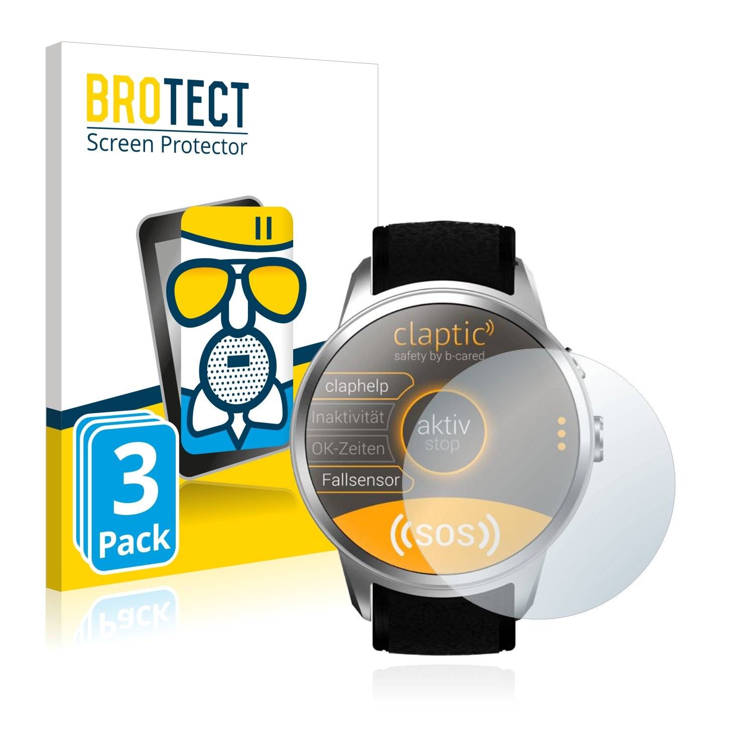 3 BROTECT AirGlass Matt Panzerglasfoli fü Clapti Smartwatch