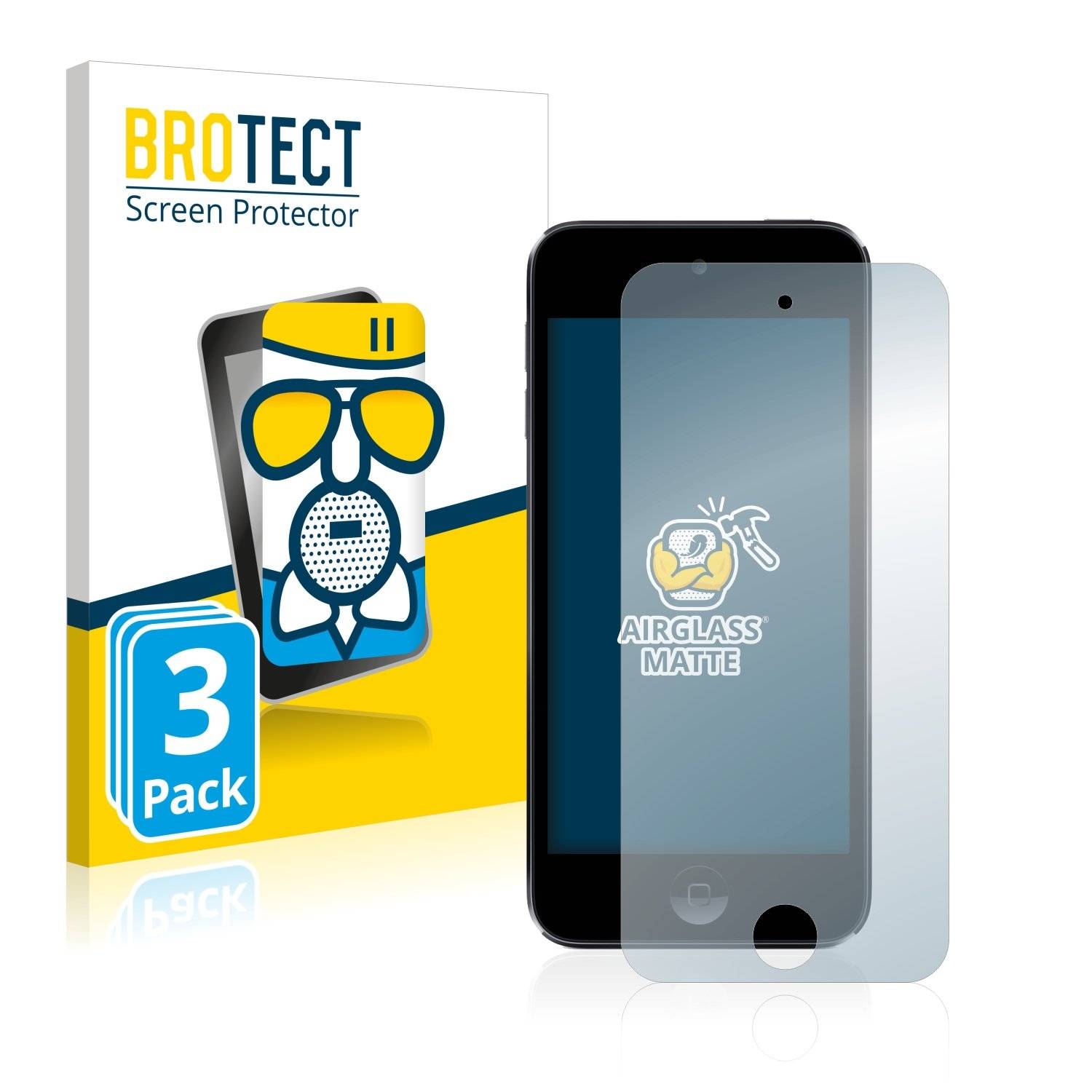 3 BROTECT AirGlass Matt Panzerglasfoli fü Appl iPo Touc (7 Generation)