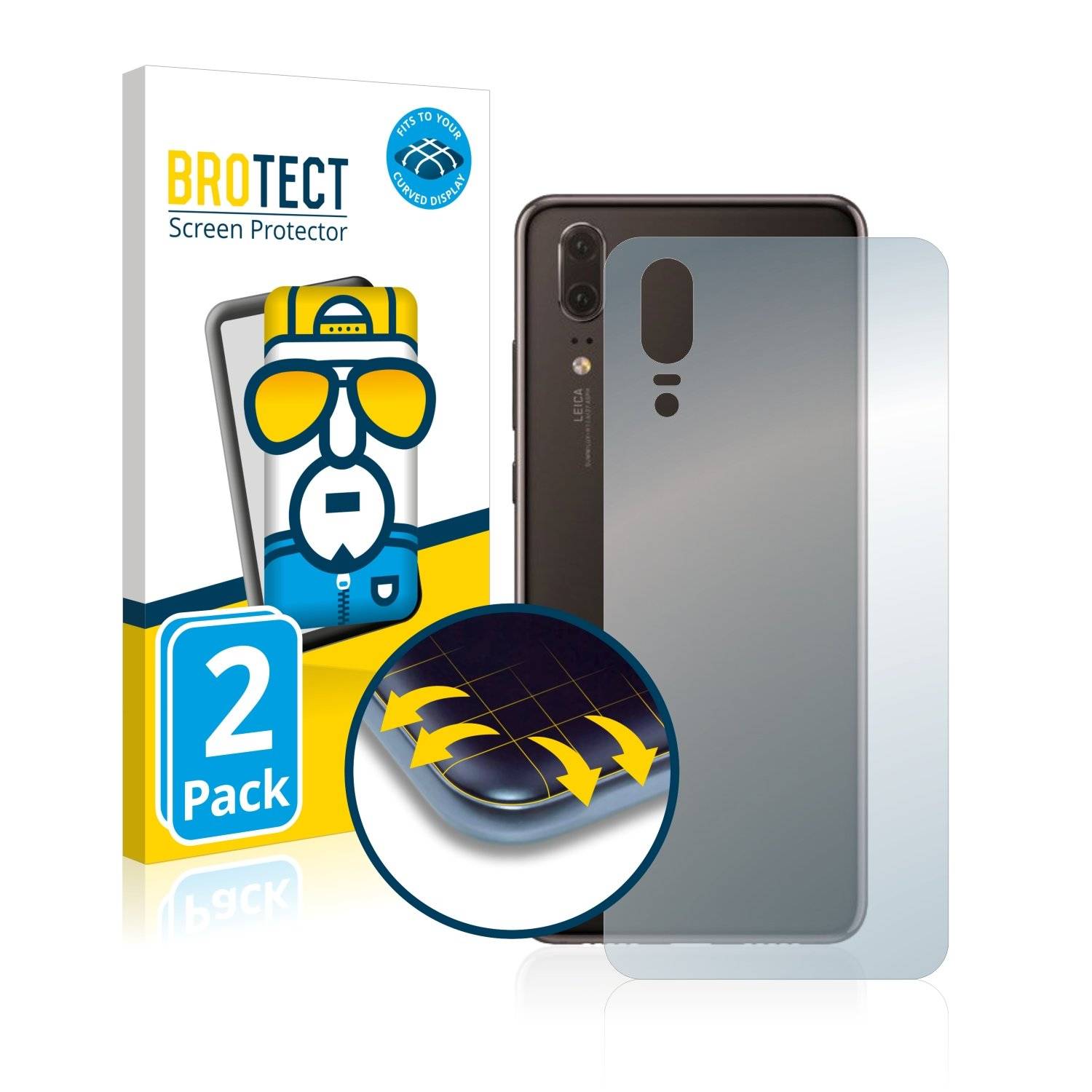 2 BROTECT Fle Full-Cove Displayschutzfoli fü Huawe P2 (Rückseite)