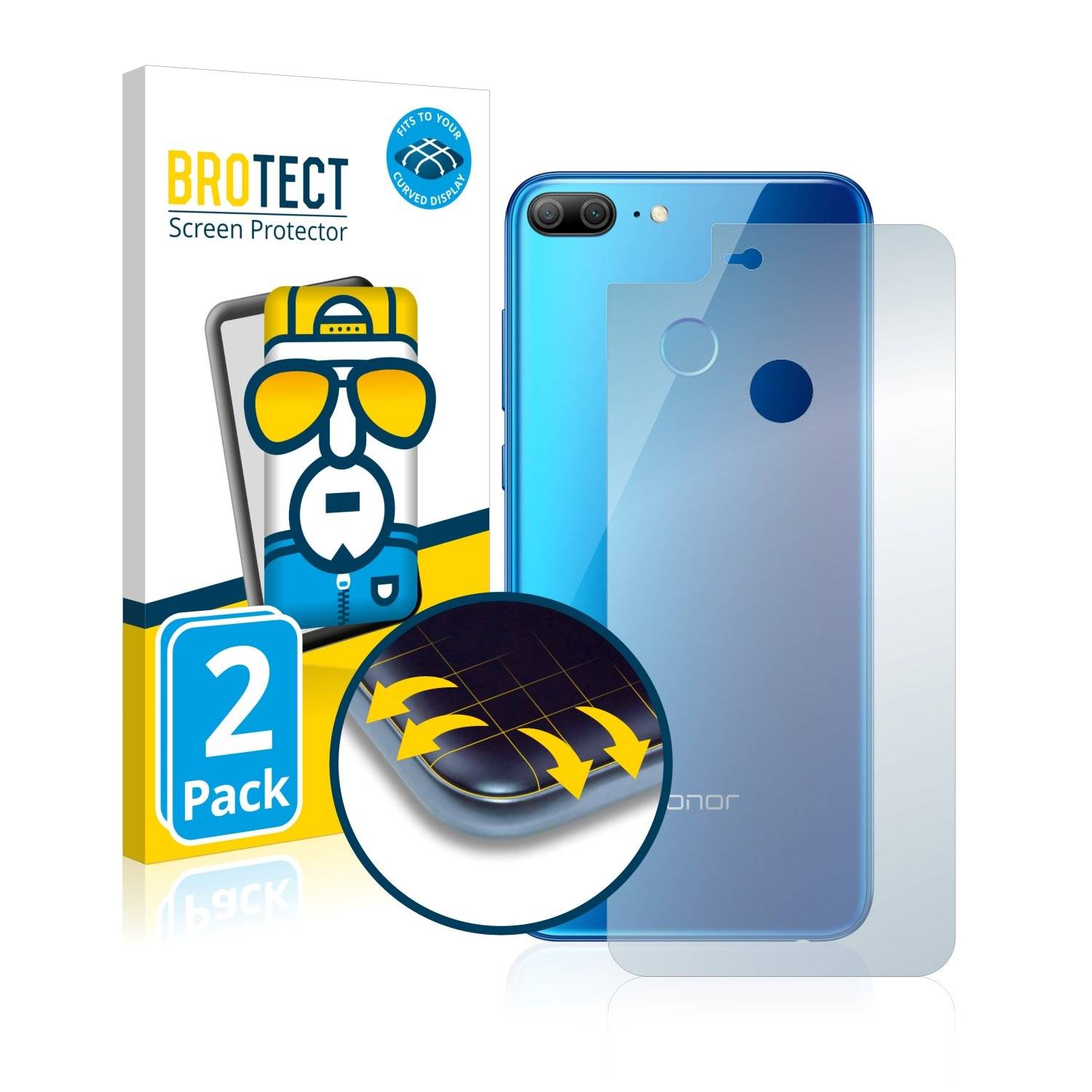 2 BROTECT Fle Full-Cove Displayschutzfoli fü Huawe Hono  Lit (Rückseite)
