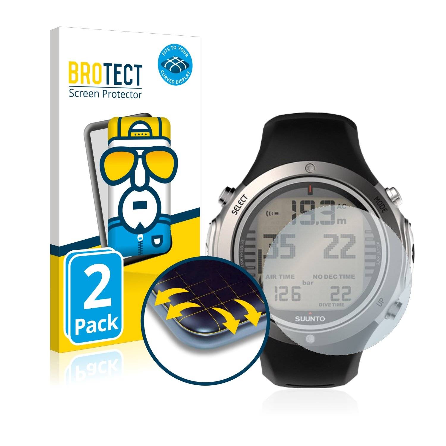 2 BROTECT Fle Full-Cove Displayschutzfoli fü Suunt D6 Novo