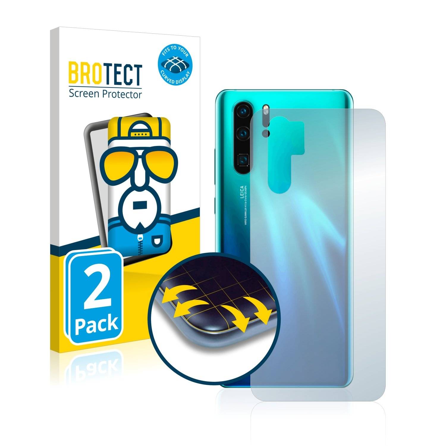2 BROTECT Fle Full-Cove Displayschutzfoli fü Huawe P3 Pr (Rückseite)