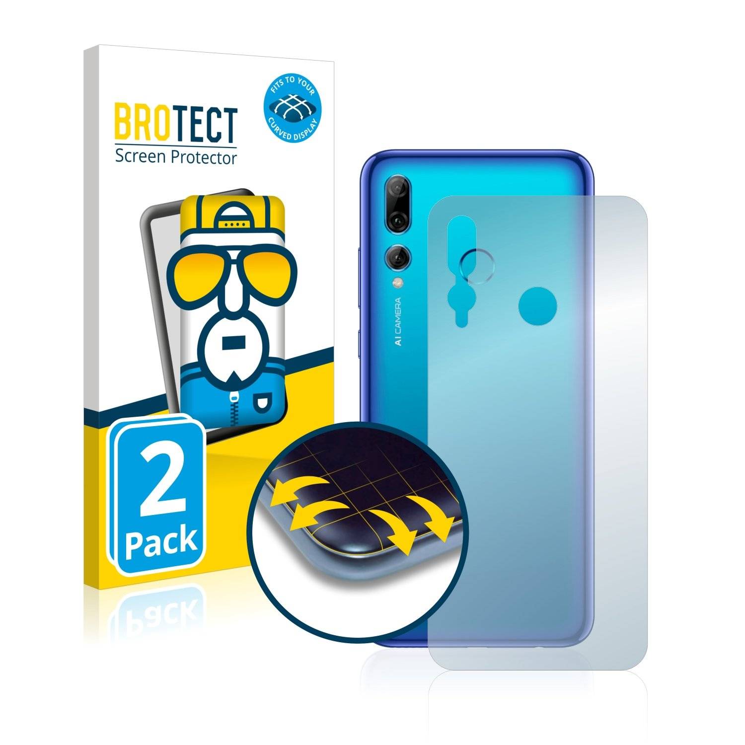 2 BROTECT Fle Full-Cove Displayschutzfoli fü Huawe  smart Plu 201 (Rückseite)
