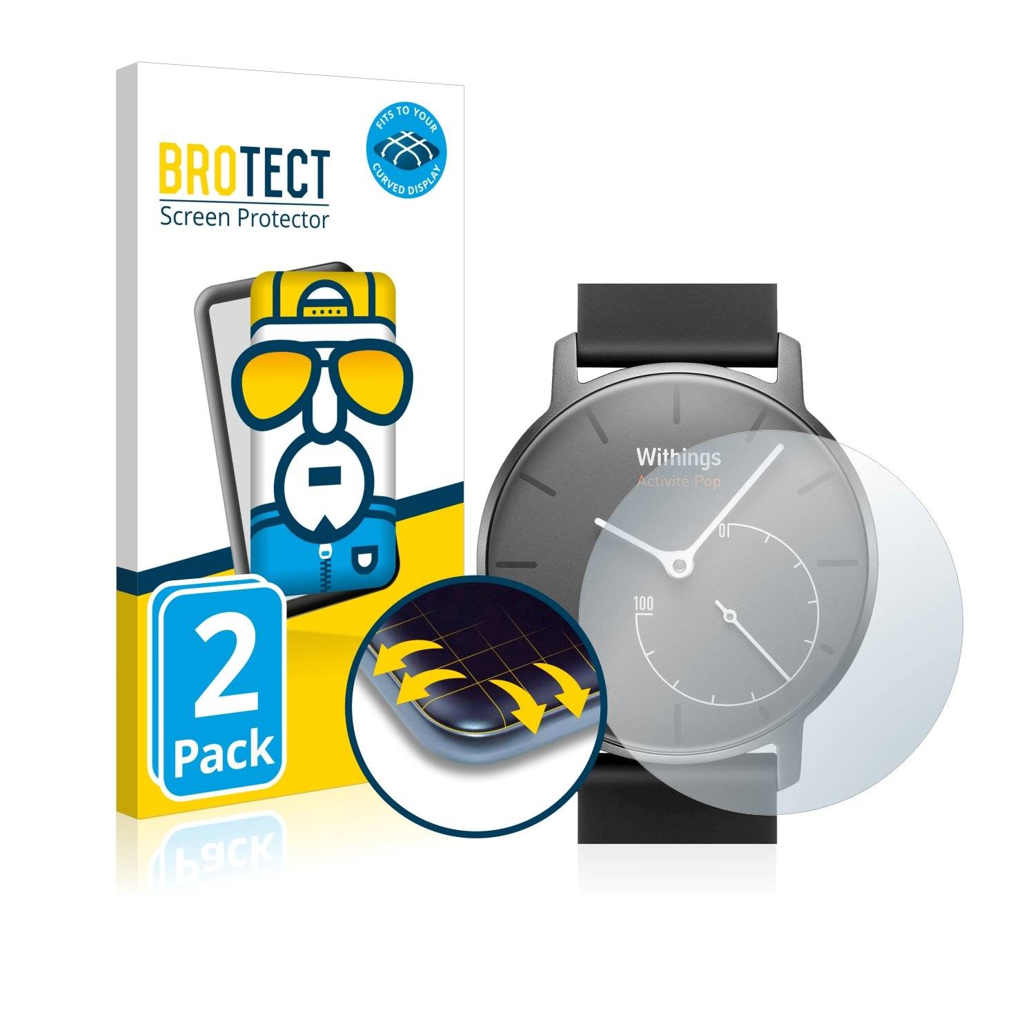 2 BROTECT Fle Full-Cove Displayschutzfoli fü Withing Activit Pop