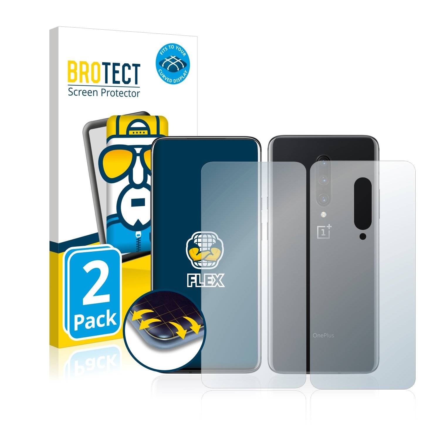 2 BROTECT Fle Full-Cove Displayschutzfoli fü OnePlu  Pr (Vorde  Rückseite)