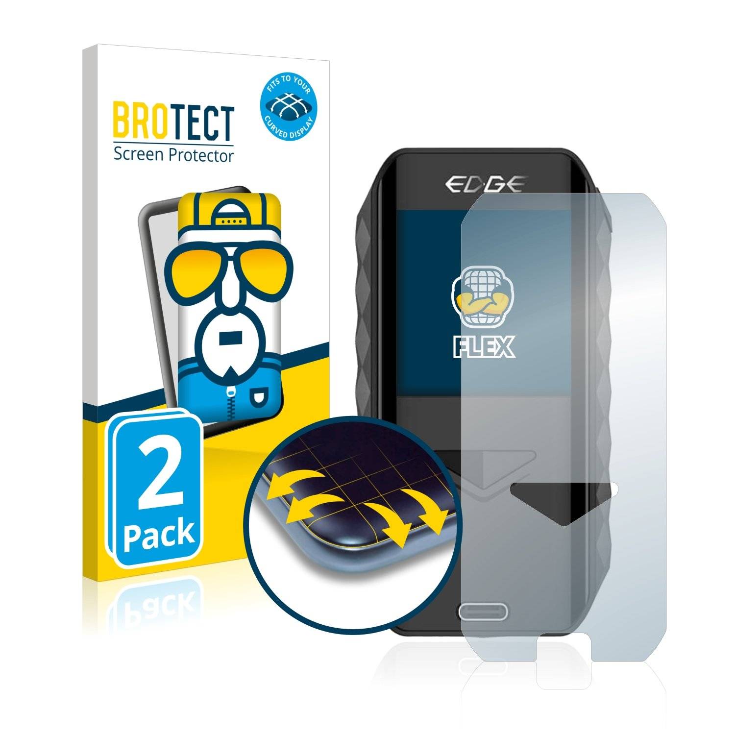 2 BROTECT Fle Full-Cove Displayschutzfoli fü Digiflavo Edge