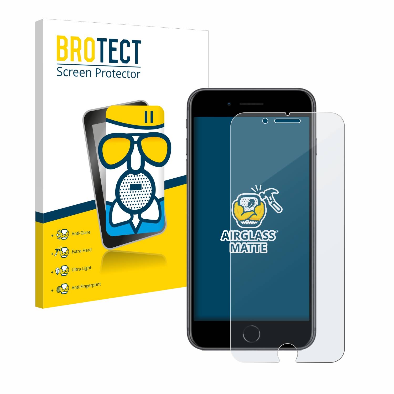 BROTECT AirGlass Matt Glas Panzer Folie für Apple iPhone 8 Plus