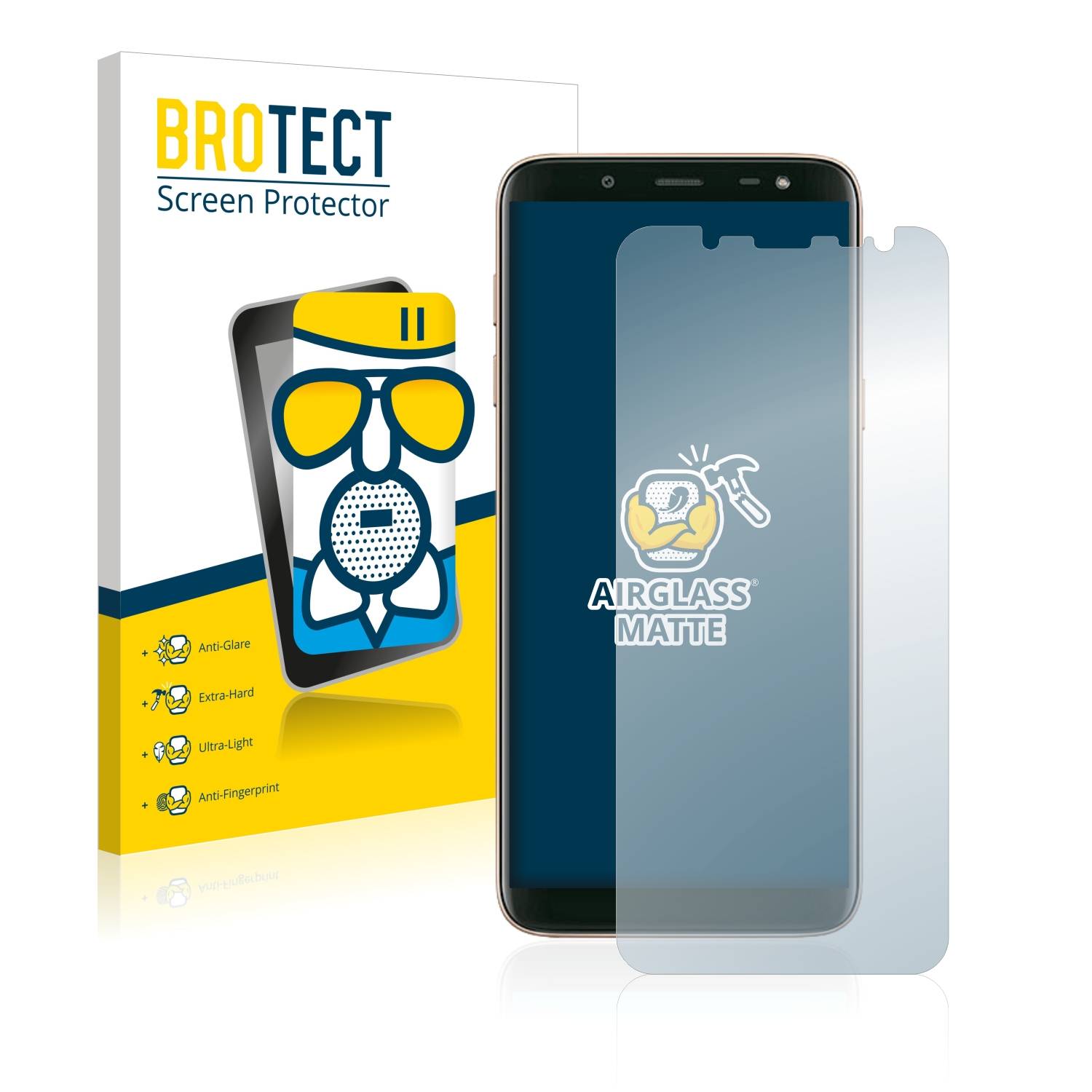 BROTECT AirGlass Matt Glas Panzer Folie für Samsung Galaxy J6 2018