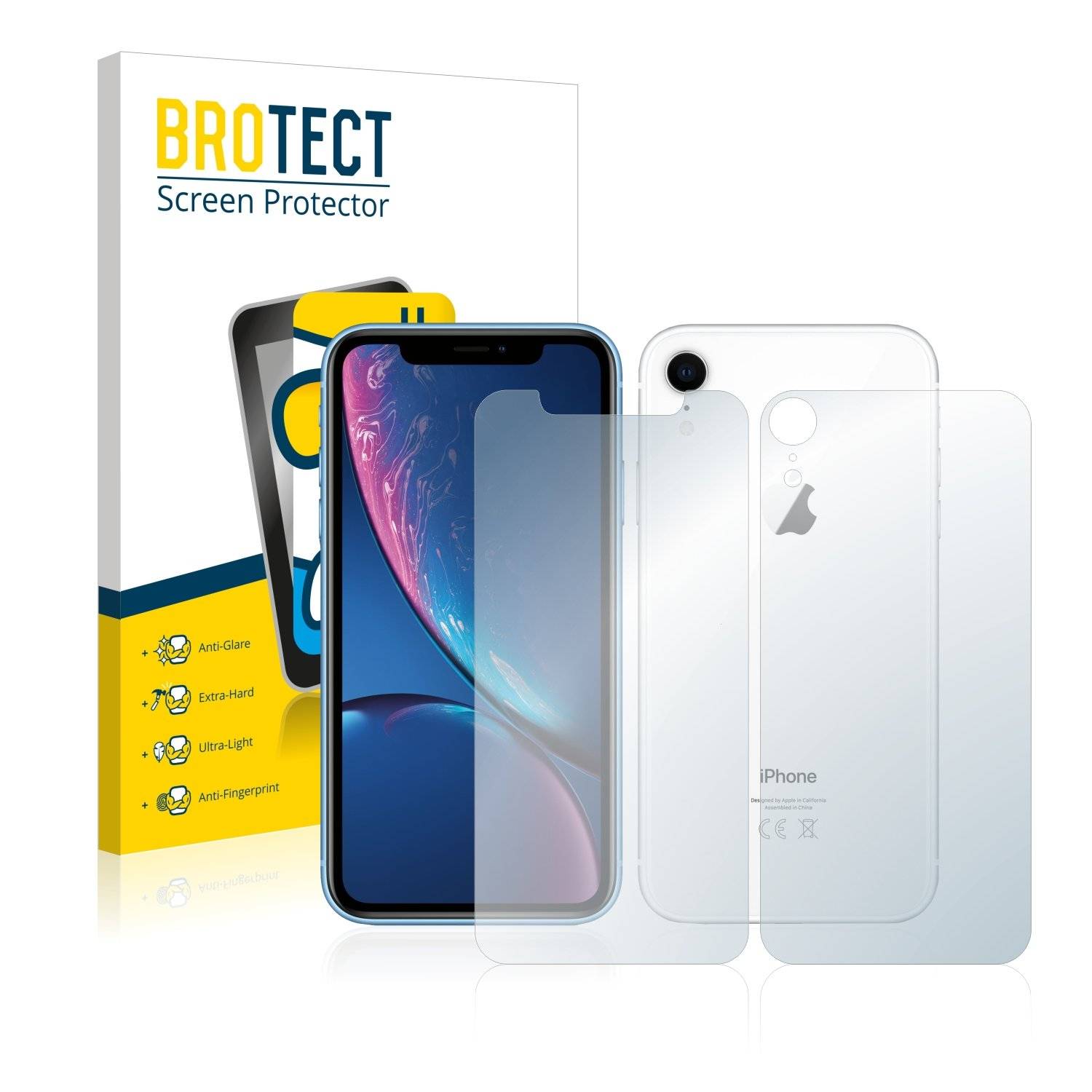 BROTECT AirGlass Matt Panzerglasfoli fü Appl iPhon X (Vorde Rückseite)