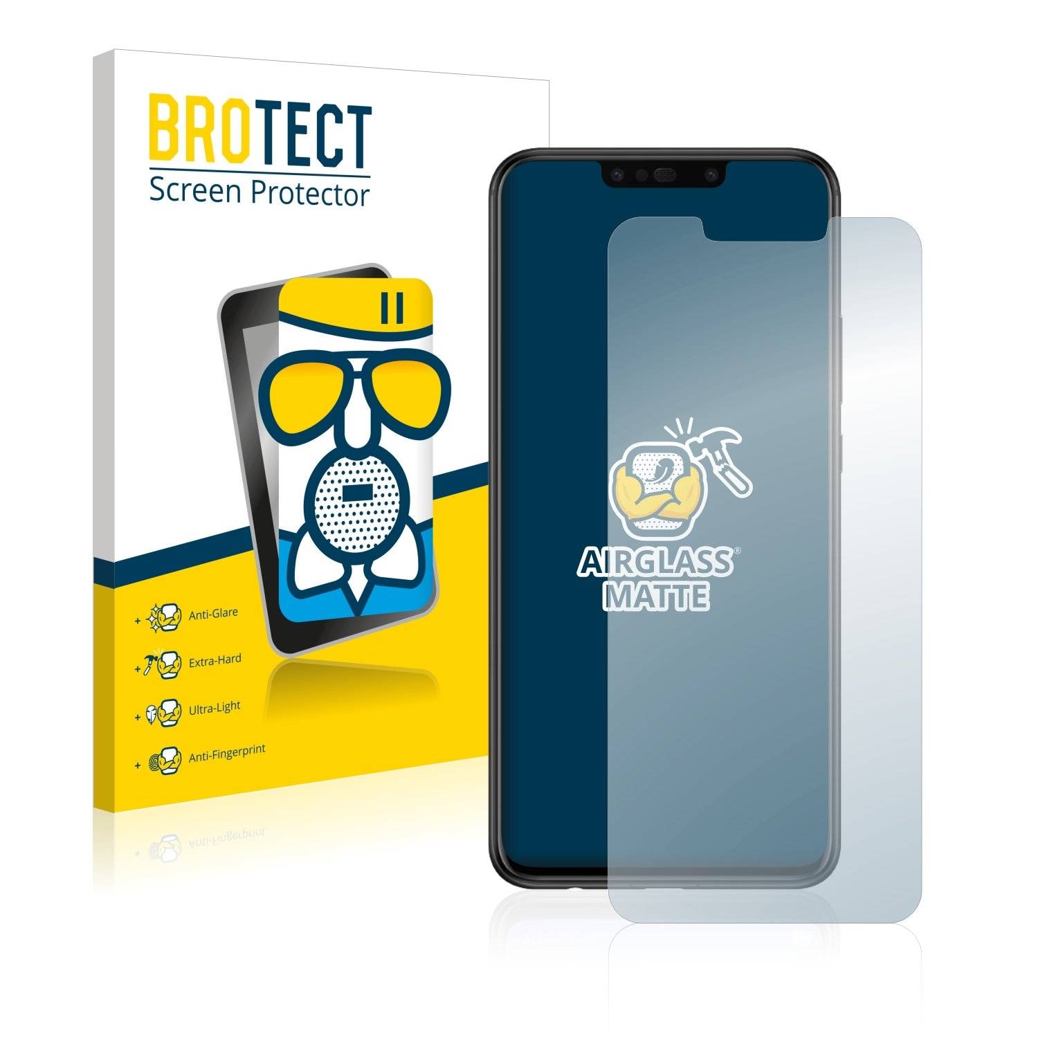 BROTECT AirGlass Matt Panzerglasfoli fü Huawe smar Plu 2018