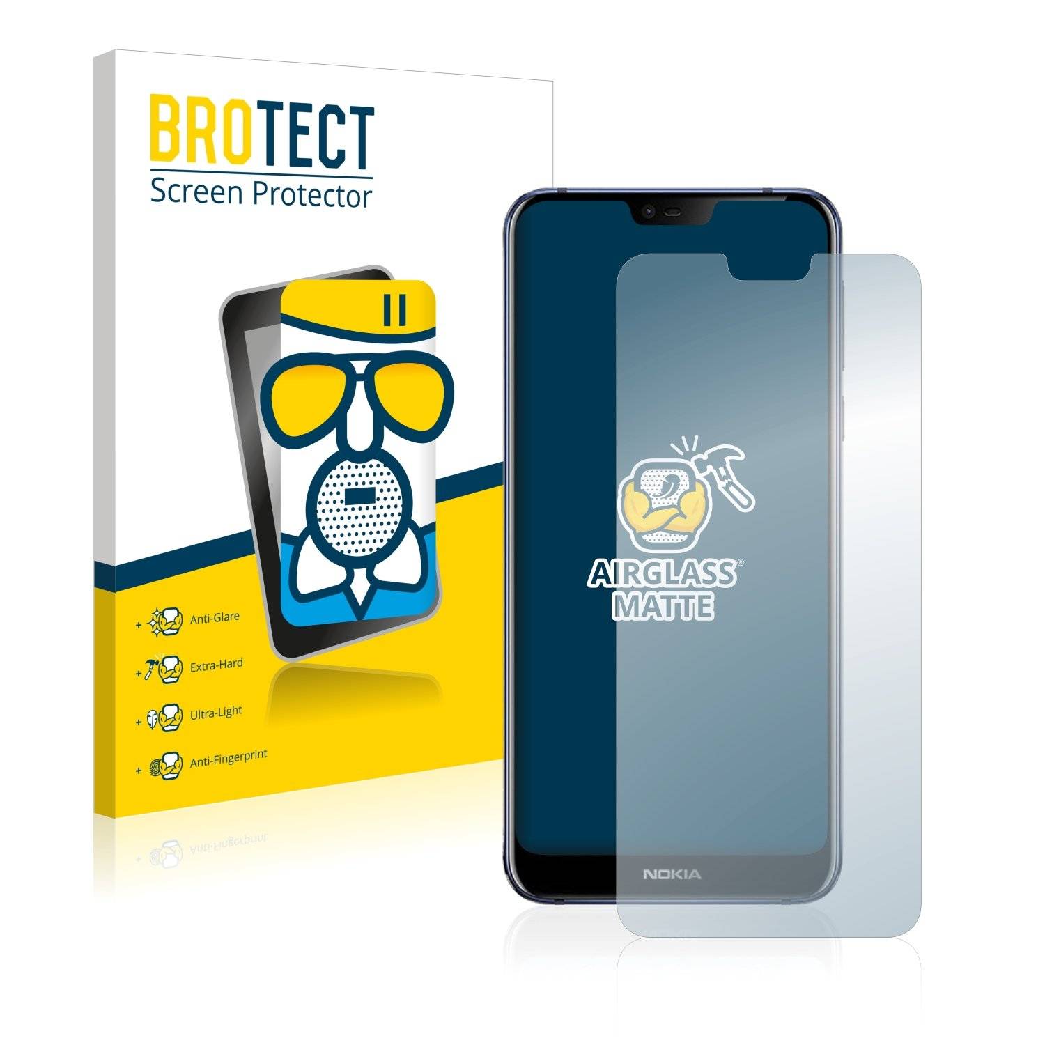BROTECT AirGlass Matt Panzerglasfoli fü Noki 7.1