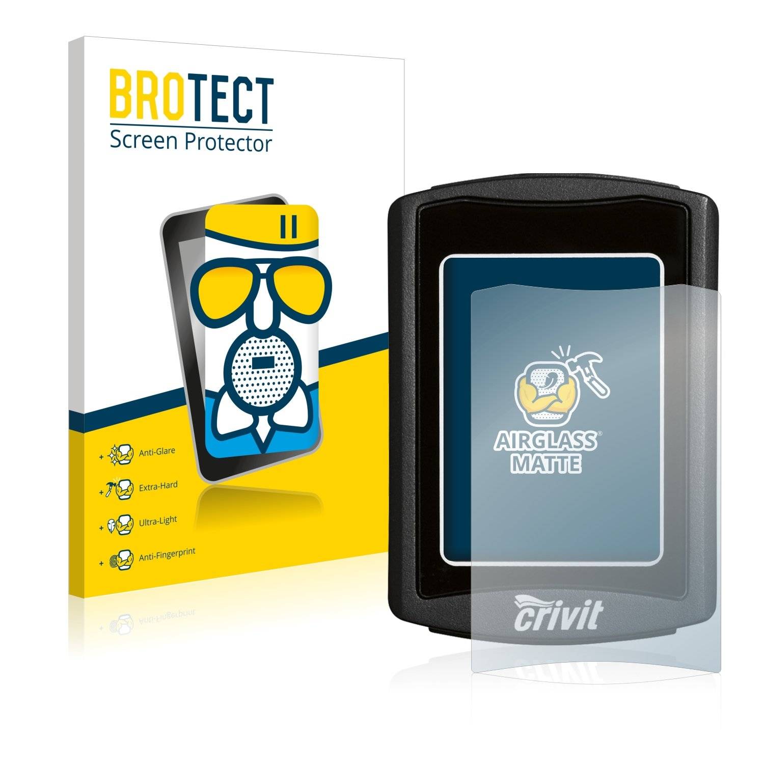BROTECT AirGlass Matt Panzerglasfoli fü Crivi Fahrradcomputer