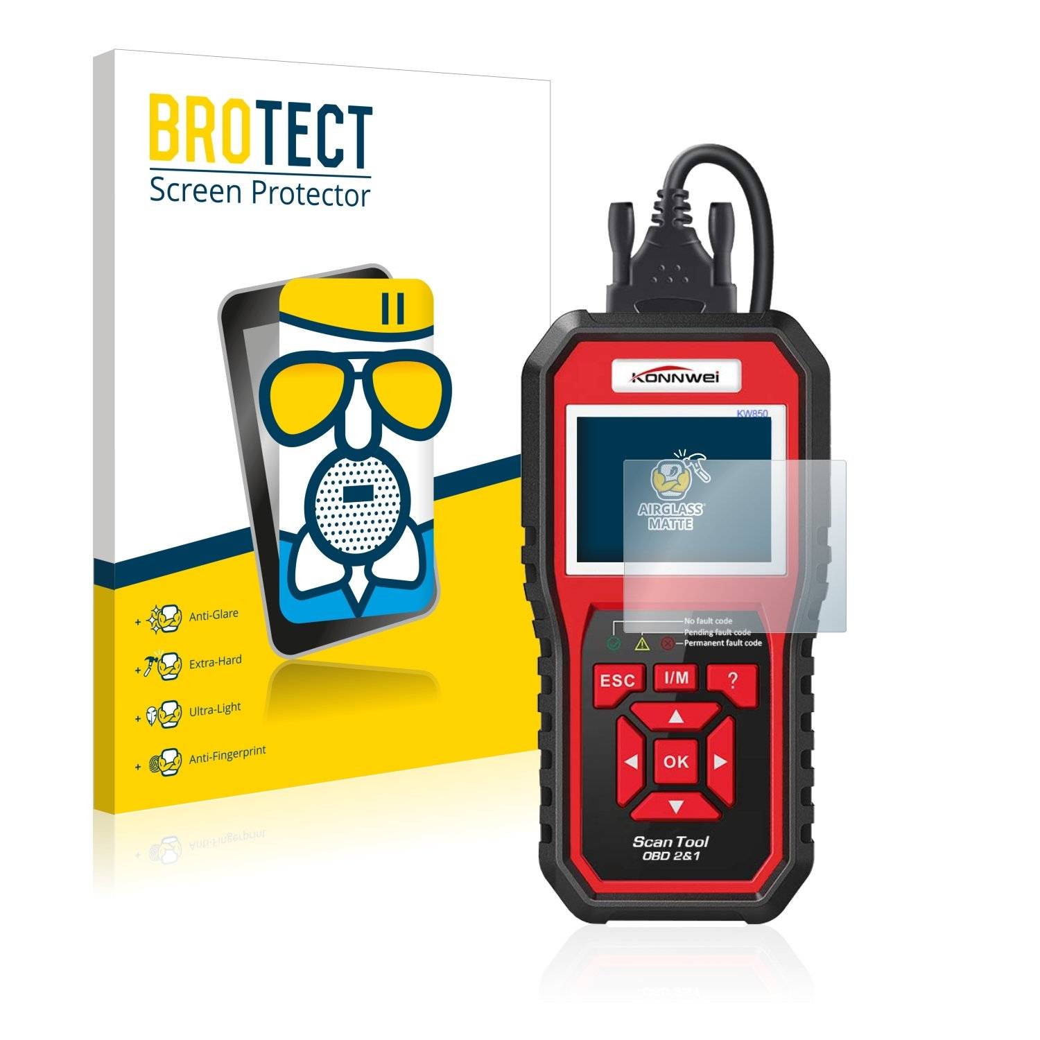 BROTECT AirGlass Matt Panzerglasfoli fü Konnwe OBD KW850