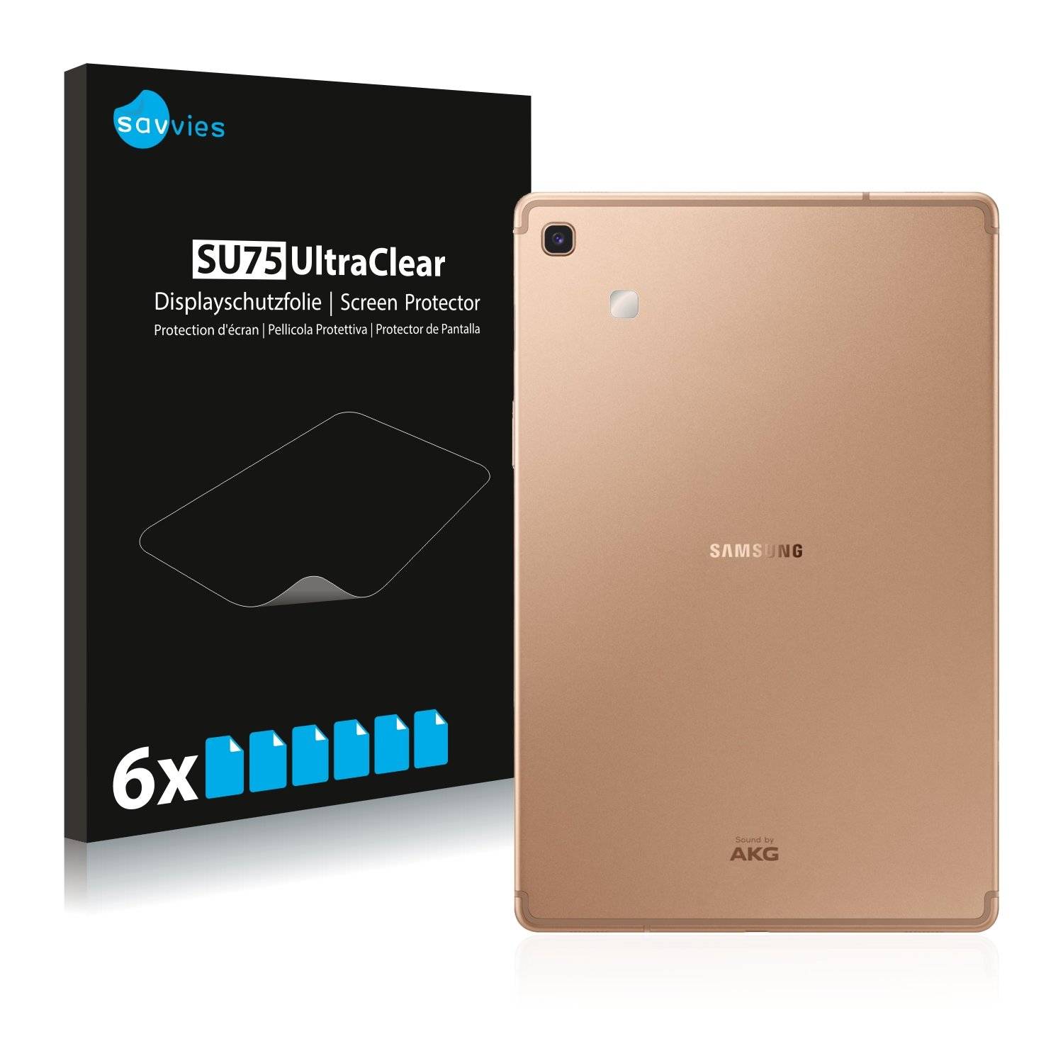 6x Savvies® SU75 Displayschutzfolie für Samsung Galaxy Tab S5e (Kamera auf der Rückseite)