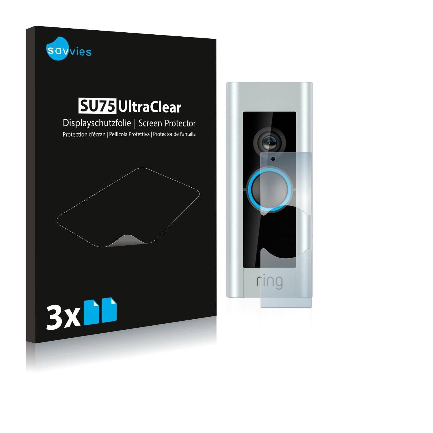 6x Savvies® SU75 Displayschutzfolie für Ring Video Doorbell Pro (Version 2)