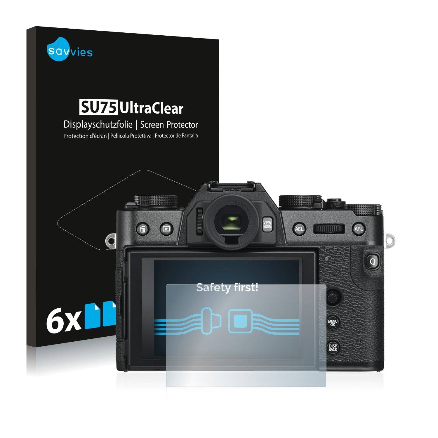 6x Savvies® SU75 Displayschutzfolie für Fujifilm X-T30