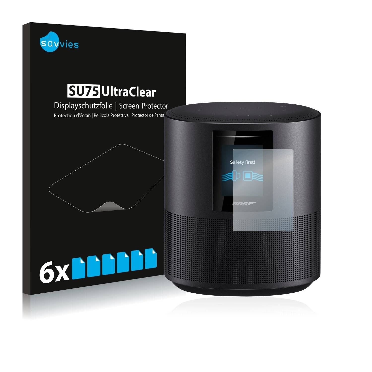 6x Savvies® SU75 Displayschutzfolie für Bose Home Speaker 500