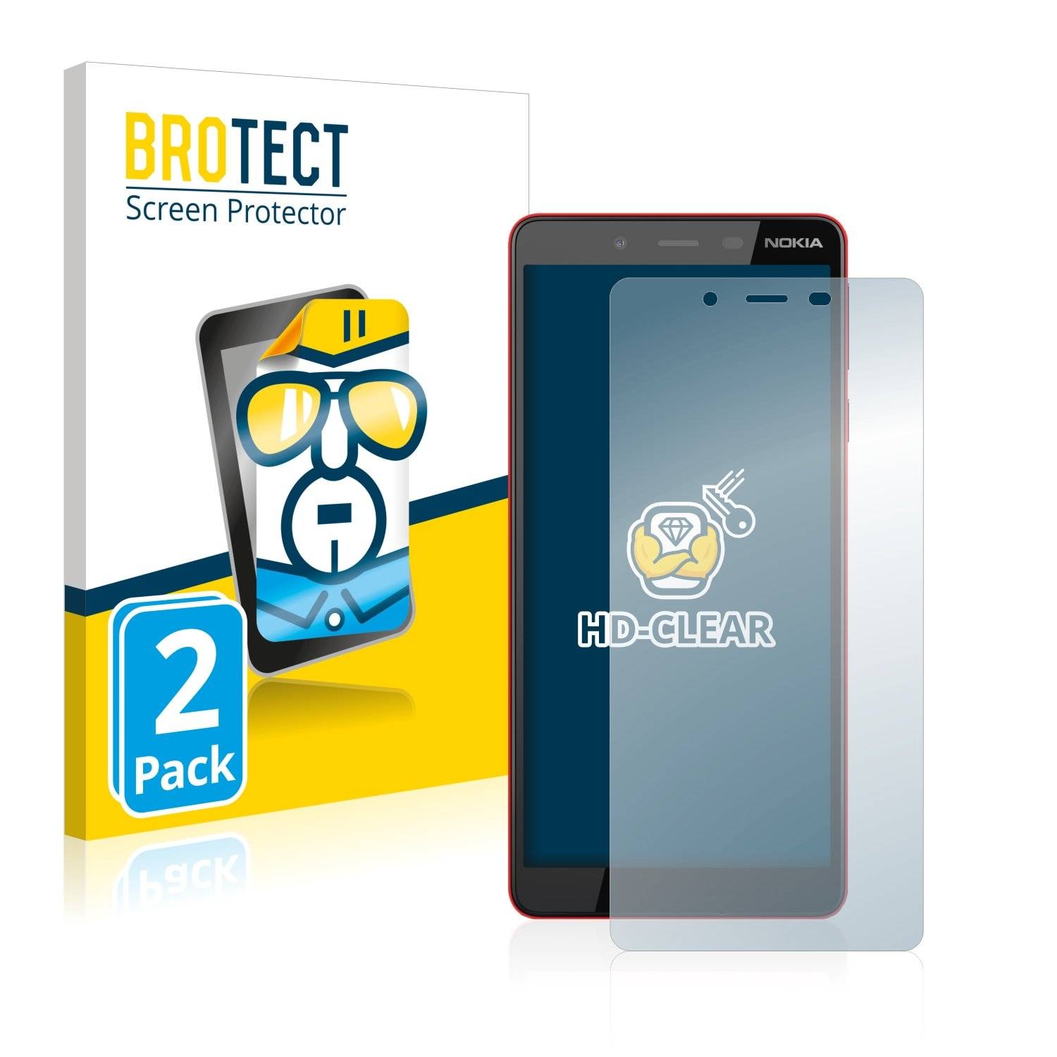 2x BROTECT® HD-Clear Displayschutzfolie für Nokia 1 Plus