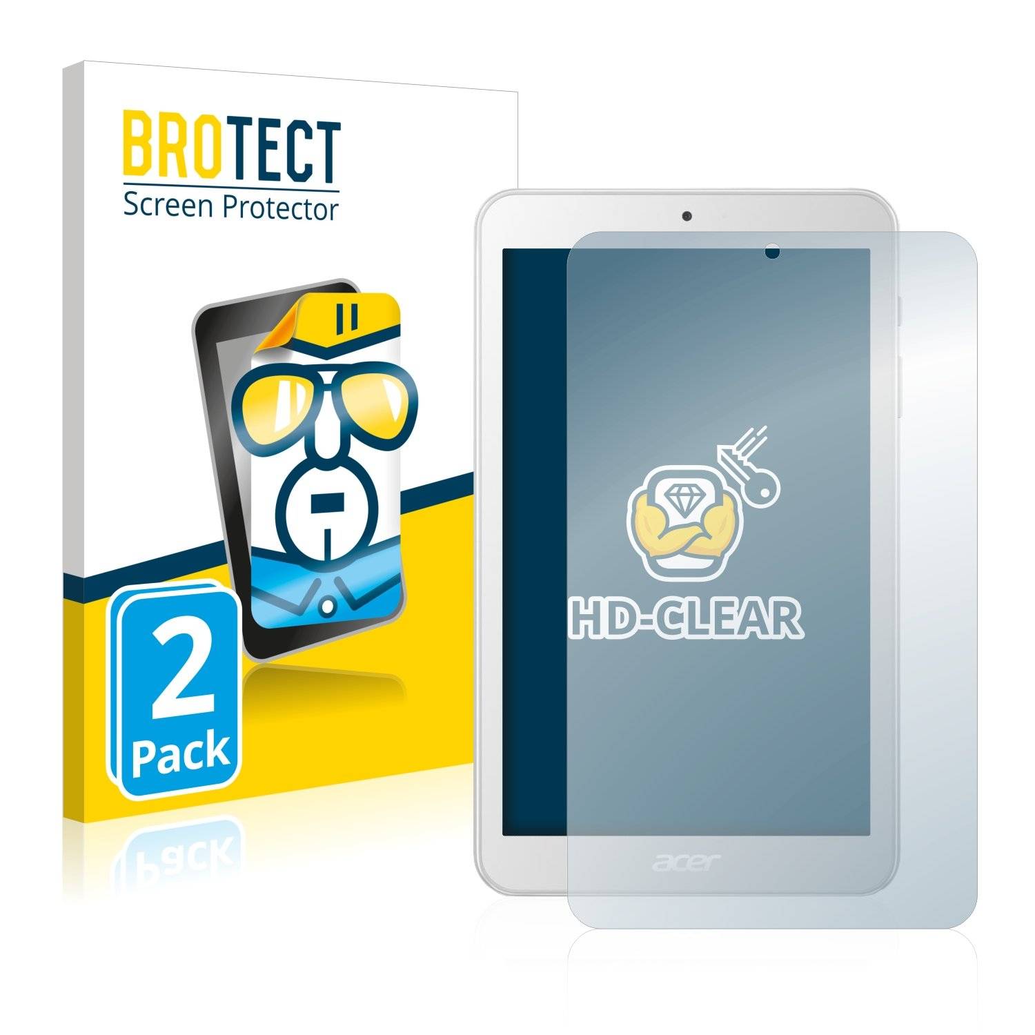 2x BROTECT® HD-Clear Displayschutzfolie für Acer Iconia One 8 B1-870