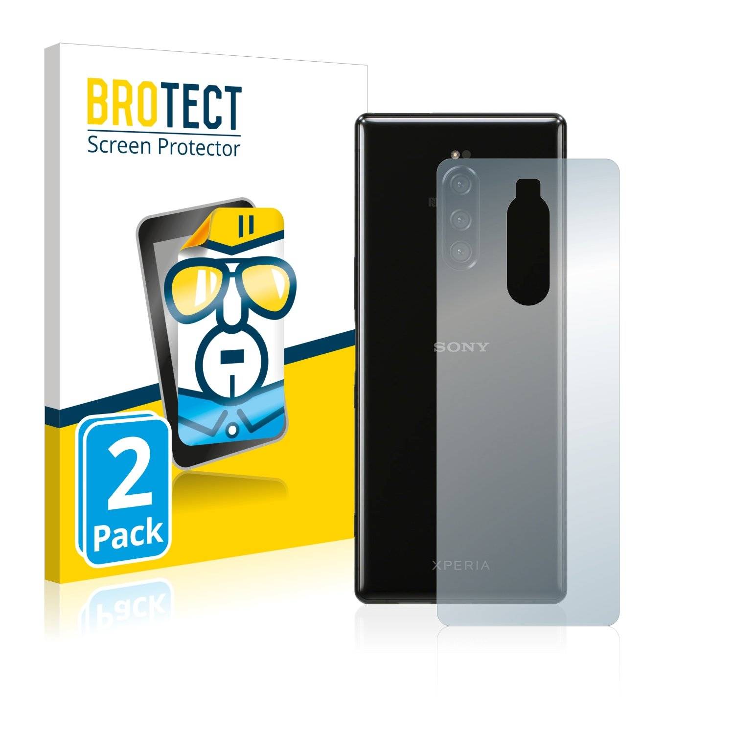 2x BROTECT® HD-Clear Displayschutzfolie für Sony Xperia 1 (Rückseite)