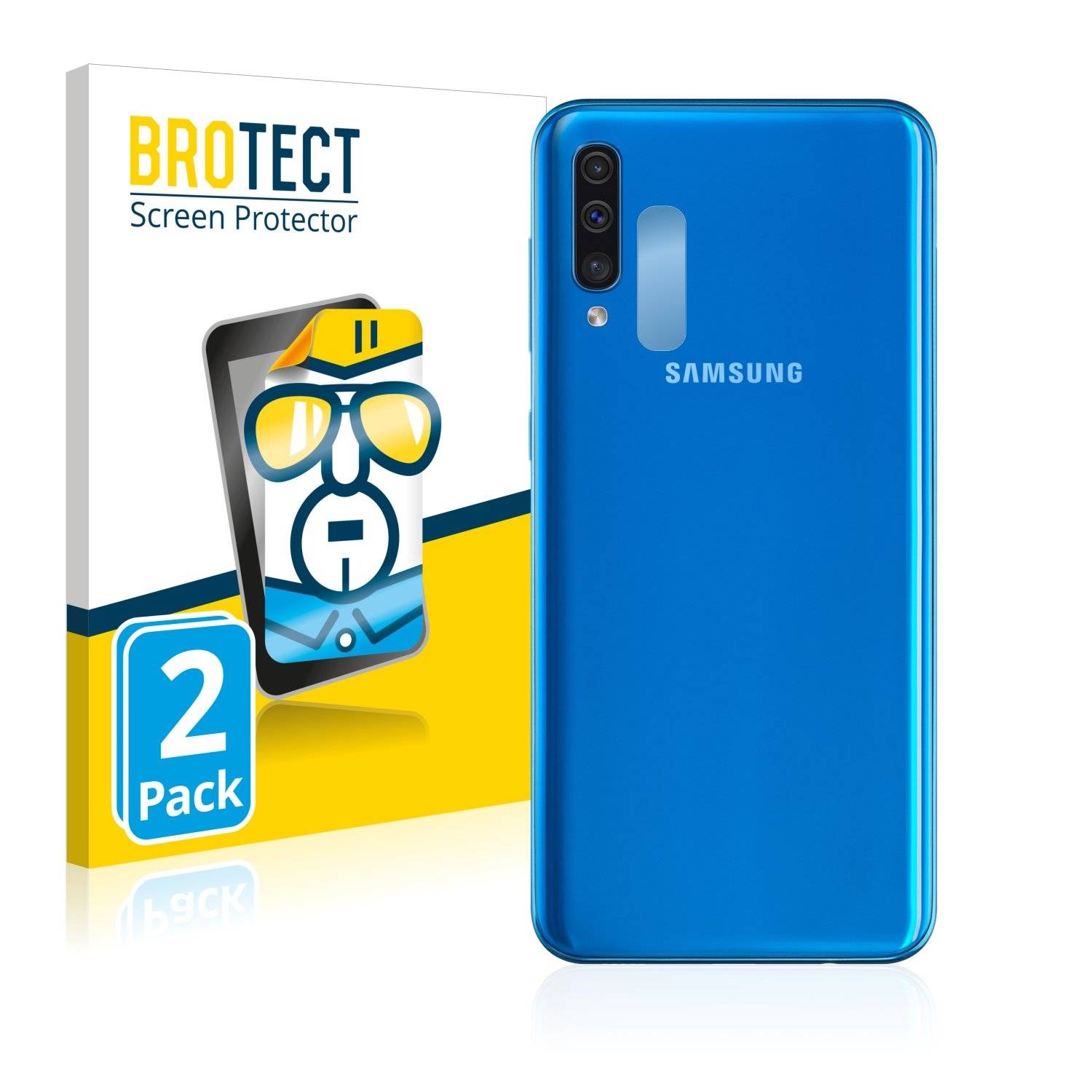 2x BROTECT® HD-Clear Displayschutzfolie für Samsung Galaxy A50 (Kamera auf der Rückseite)