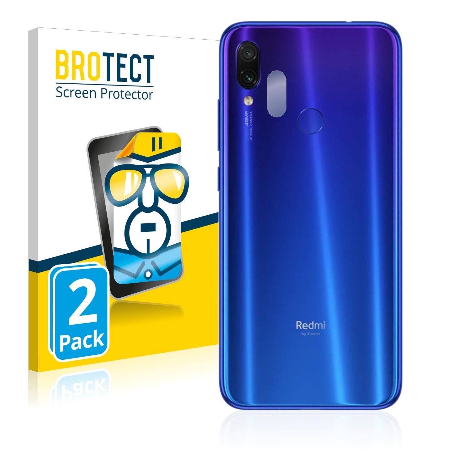 2x BROTECT® HD-Clear Displayschutzfolie für Xiaomi Redmi Note 7 Pro (Kamera auf der Rückseite)