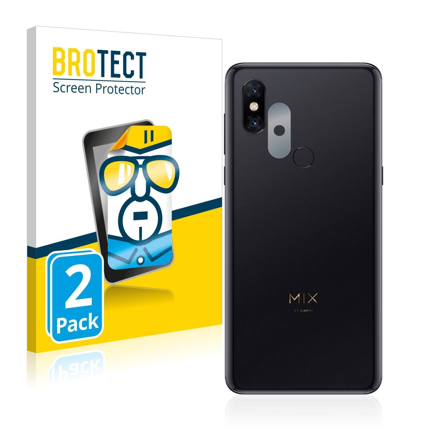 2x BROTECT® HD-Clear Displayschutzfolie für Xiaomi Mi Mix 3 (Kamera auf der Rückseite)