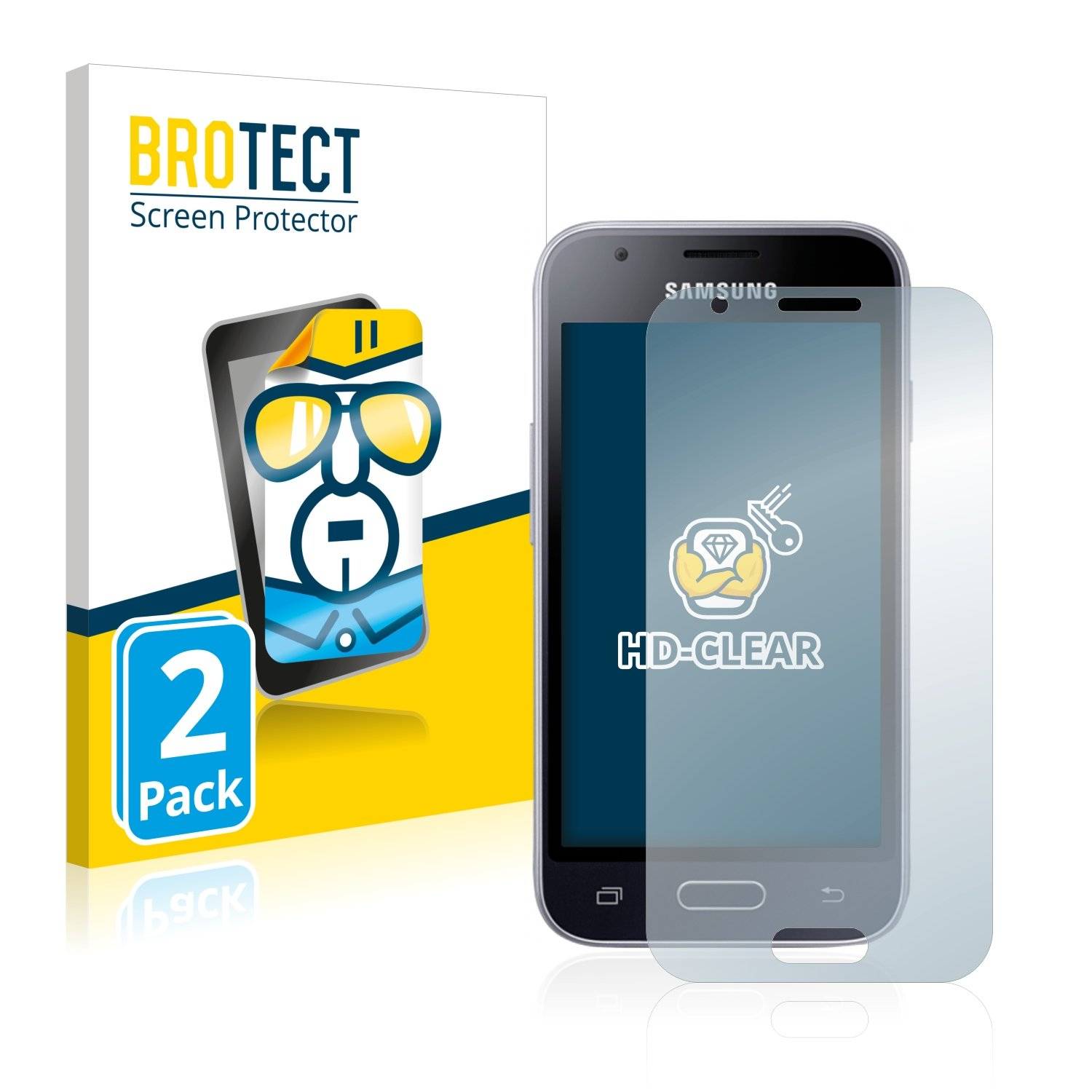 2x BROTECT® HD-Clear Displayschutzfolie für Samsung Galaxy J1 Mini Prime