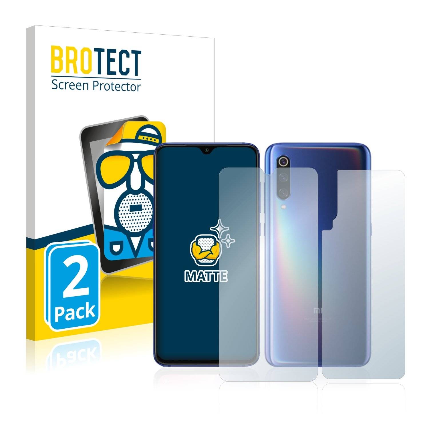 2x BROTECT® Matte Displayschutzfolie für Xiaomi Mi 9 (Vorder + Rückseite)