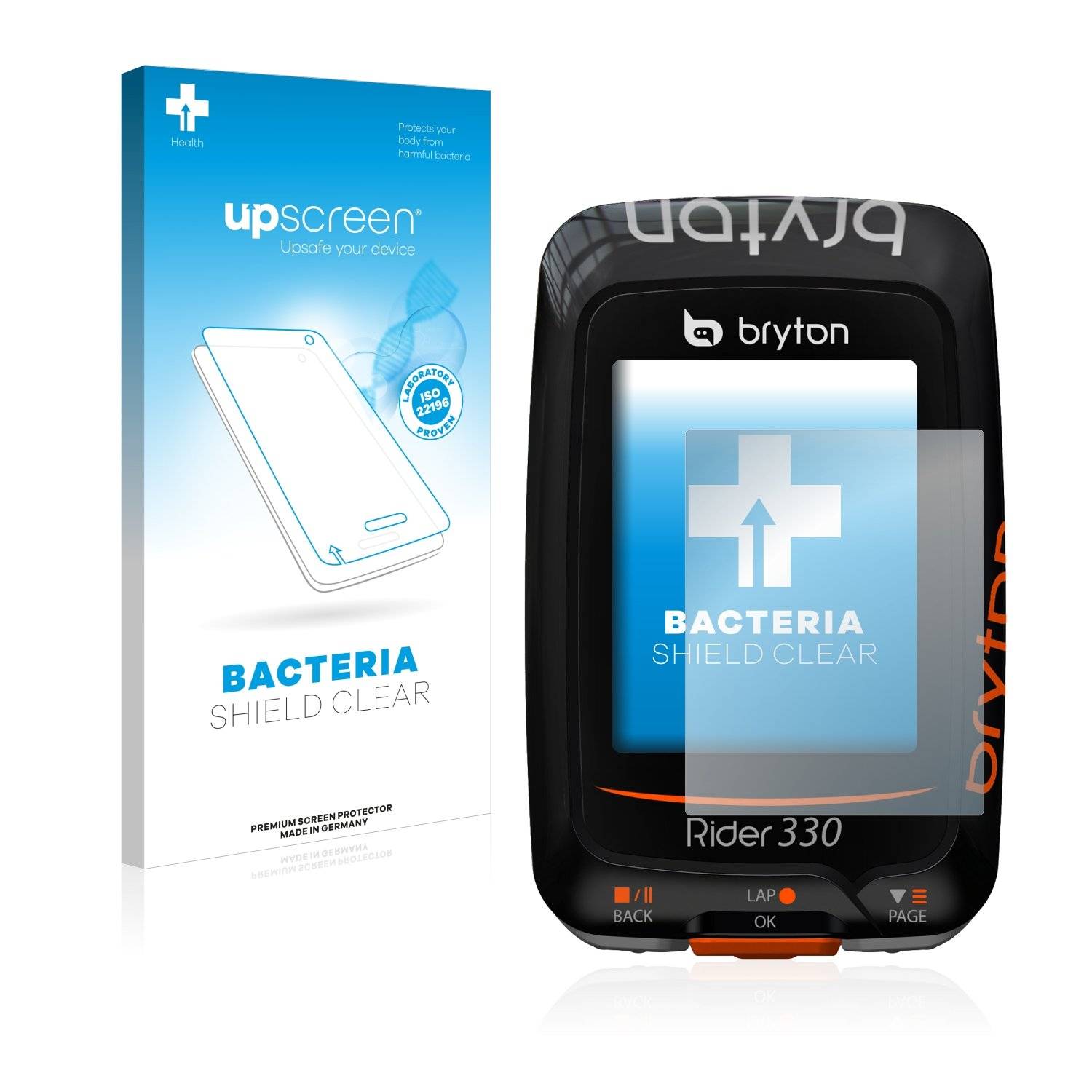 upscreen® Bacteria Shield Clear Displayschutzfolie Anti-Bakteriell Premium für Bryton Rider 330