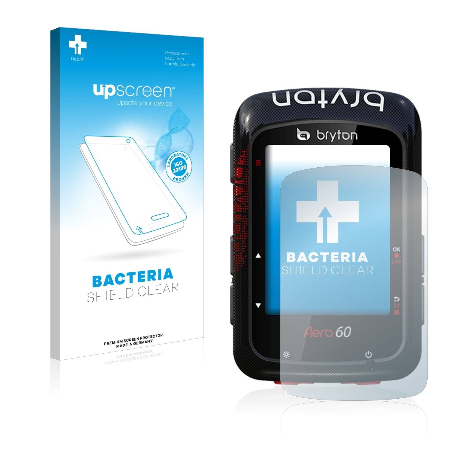 upscreen® Bacteria Shield Clear Displayschutzfolie Anti-Bakteriell Premium für Bryton Aero 60