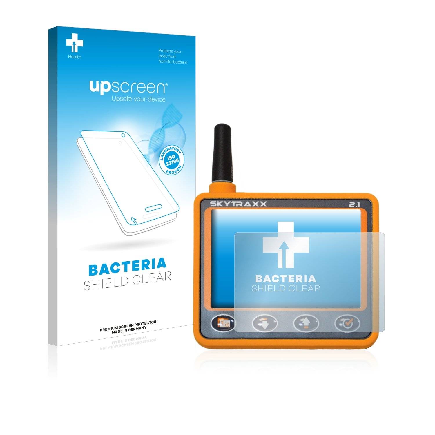upscreen® Bacteria Shield Clear Displayschutzfolie Anti-Bakteriell Premium für Skytraxx 2.1 Vario