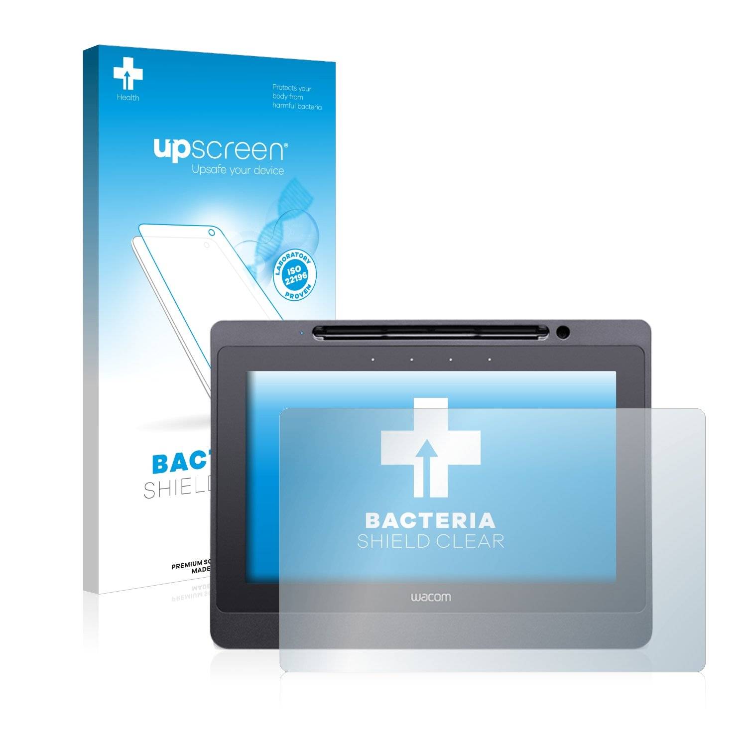 upscreen® Bacteria Shield Clear Displayschutzfolie Anti-Bakteriell Premium für Wacom DTU-1141B