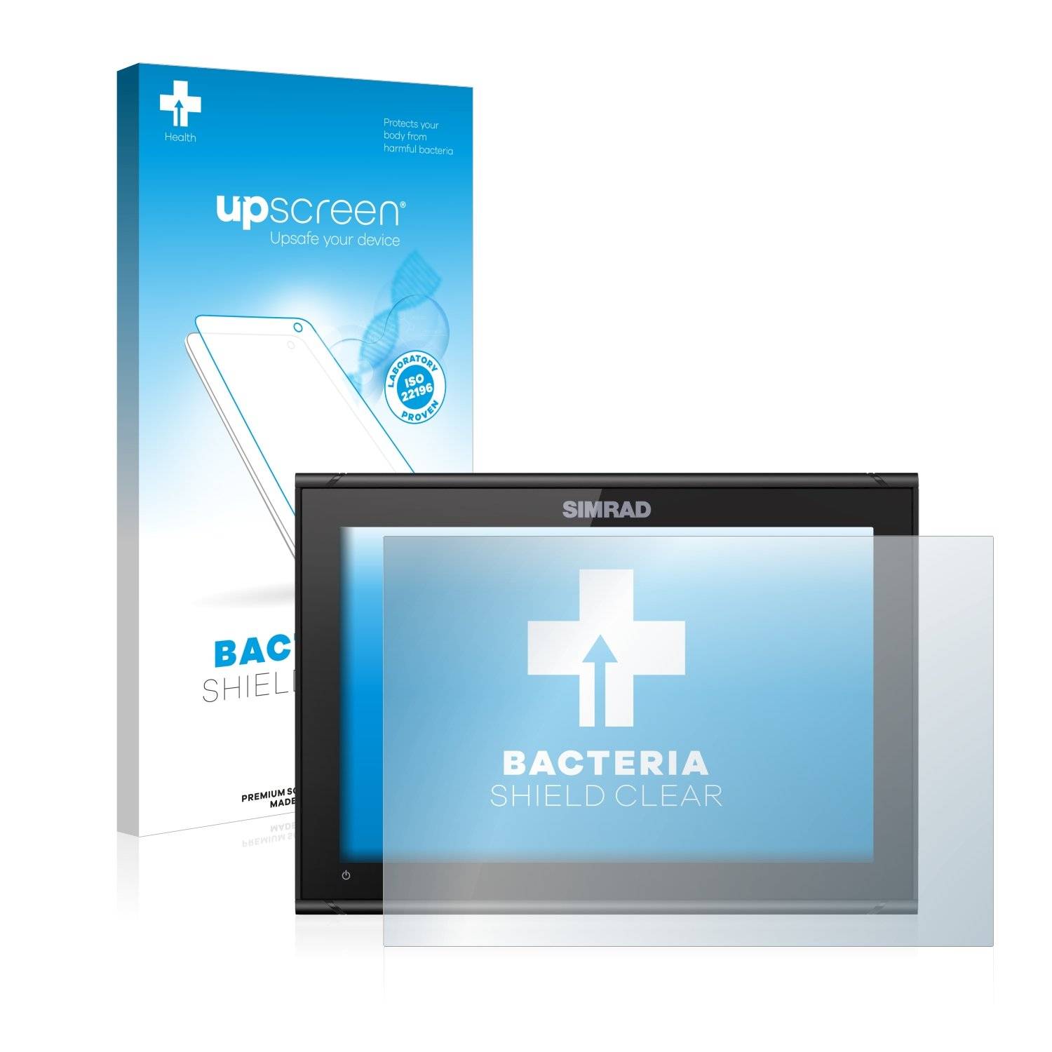 upscreen® Bacteria Shield Clear Displayschutzfolie Anti-Bakteriell Premium für Simrad GO 12 XSE