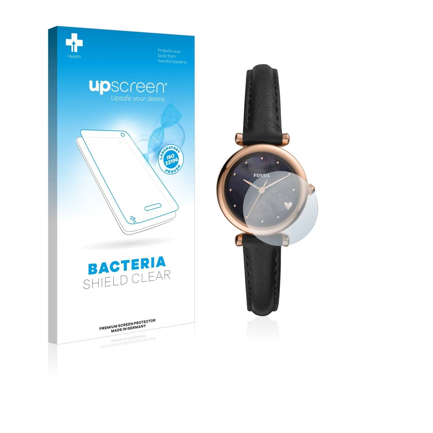 upscreen® Bacteria Shield Clear Displayschutzfolie Anti-Bakteriell Premium für Fossil Carlie Mini