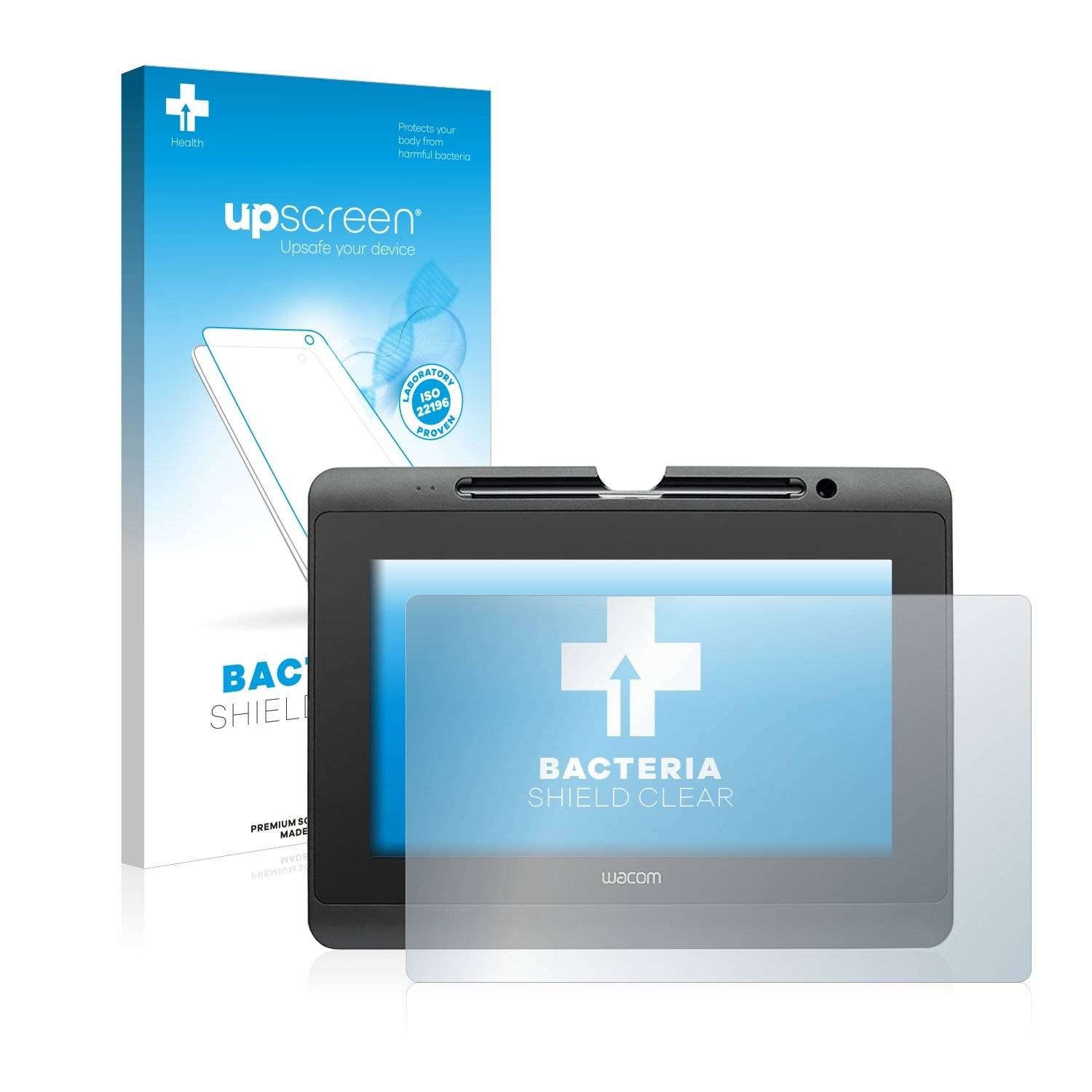 upscreen® Bacteria Shield Clear Displayschutzfolie Anti-Bakteriell Premium für Wacom DTH-1152
