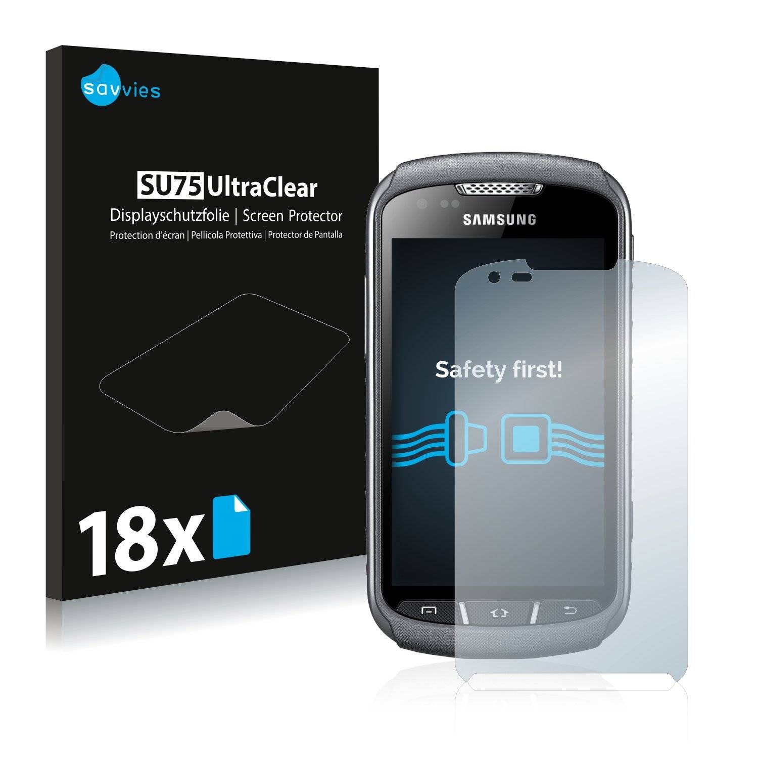 18x Savvies® SU75 Displayschutzfolie für Samsung Galaxy Xcover 2 S7710