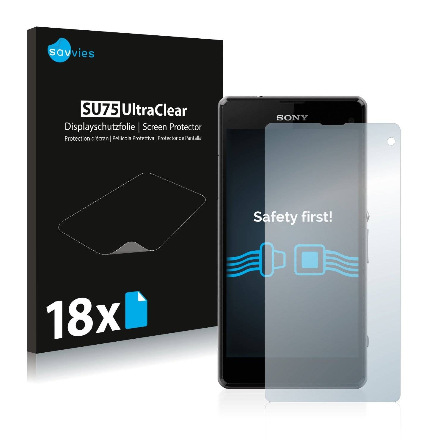 18x Savvies® SU75 Displayschutzfolie für Sony Xperia Z1 Compact D5503