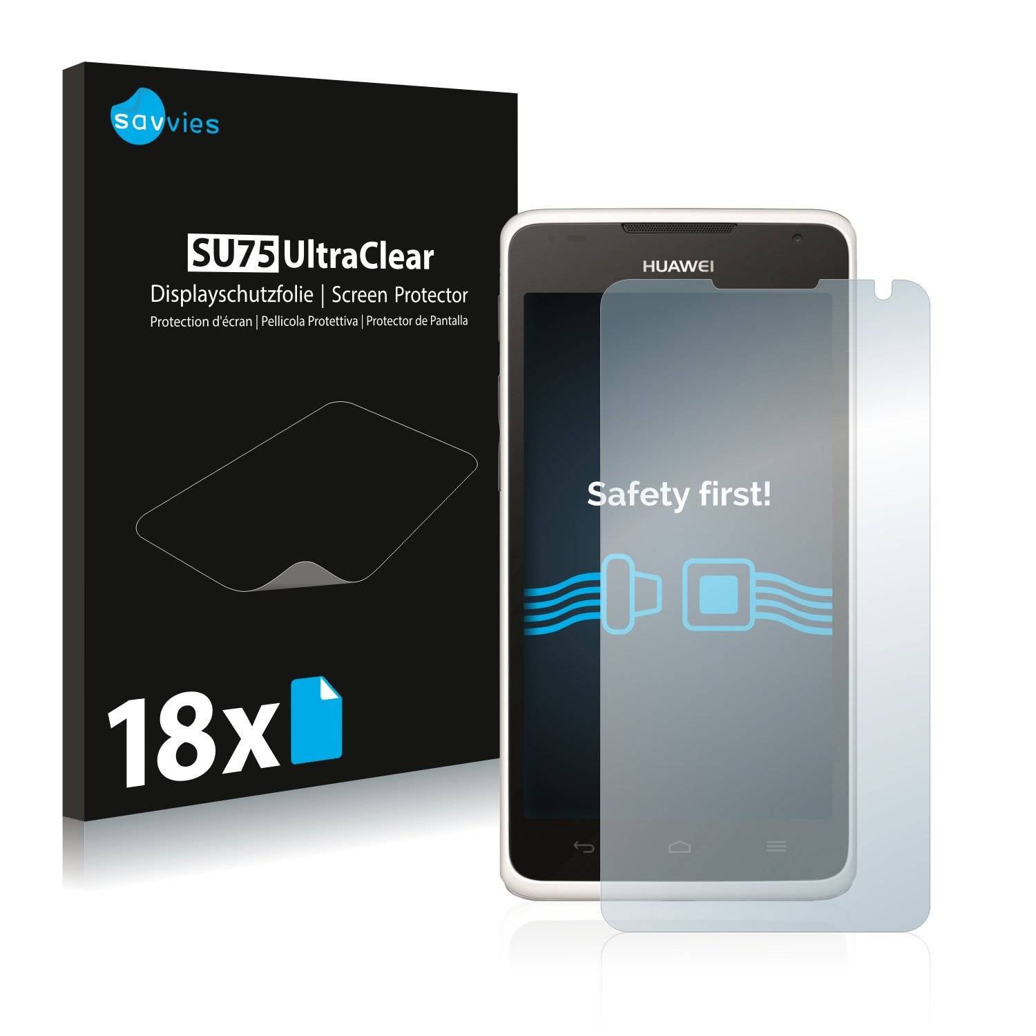 18x Savvies® SU75 Displayschutzfolie für Huawei Ascend Y530