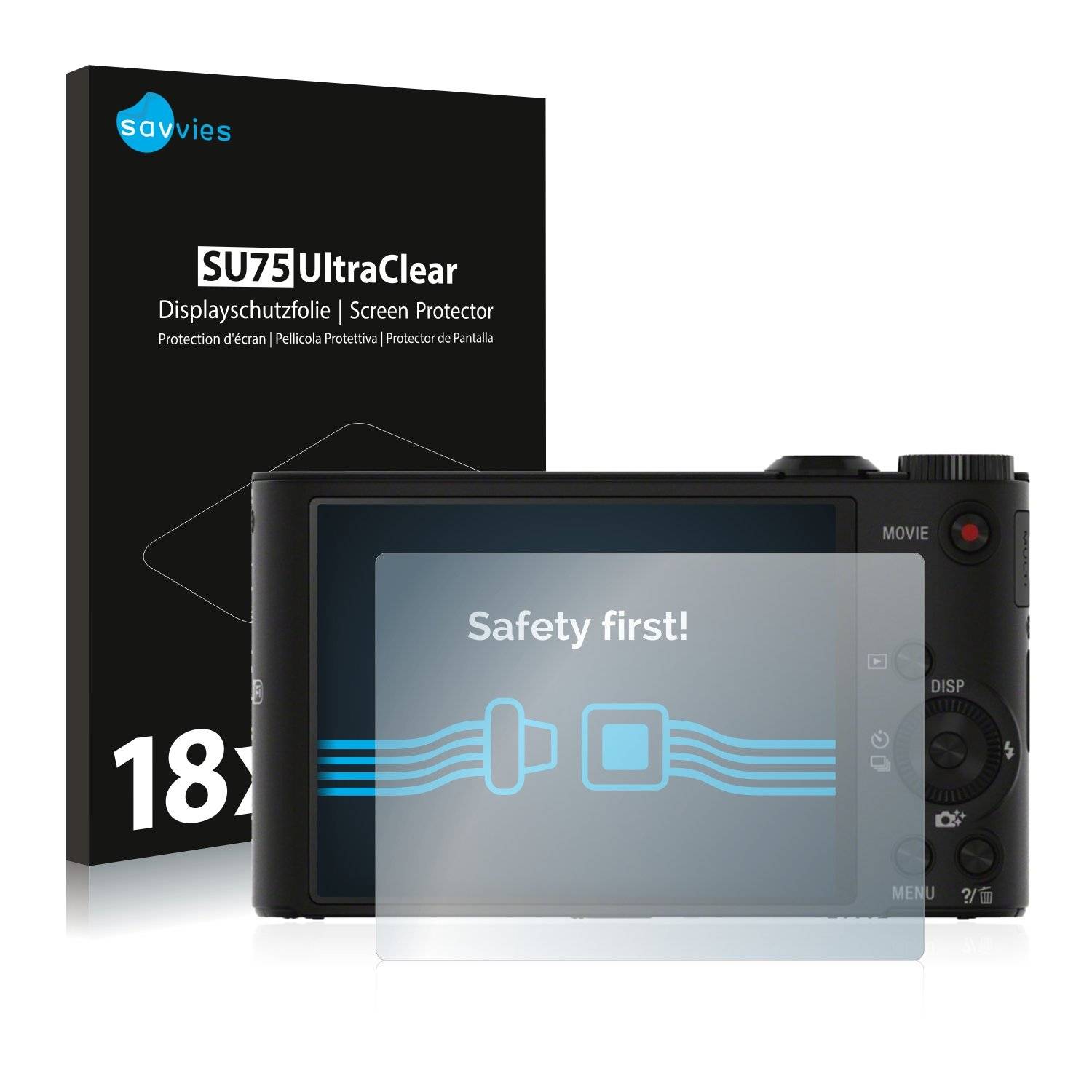 18x Savvies® SU75 Displayschutzfolie für Sony Cyber-Shot DSC-WX350