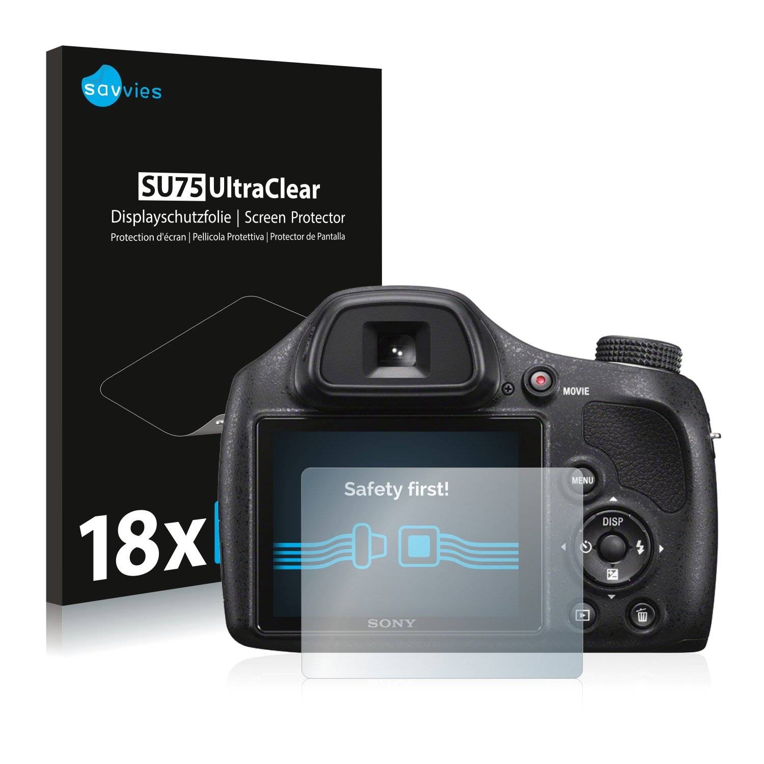 18x Savvies® SU75 Displayschutzfolie für Sony Cyber-Shot DSC-H400